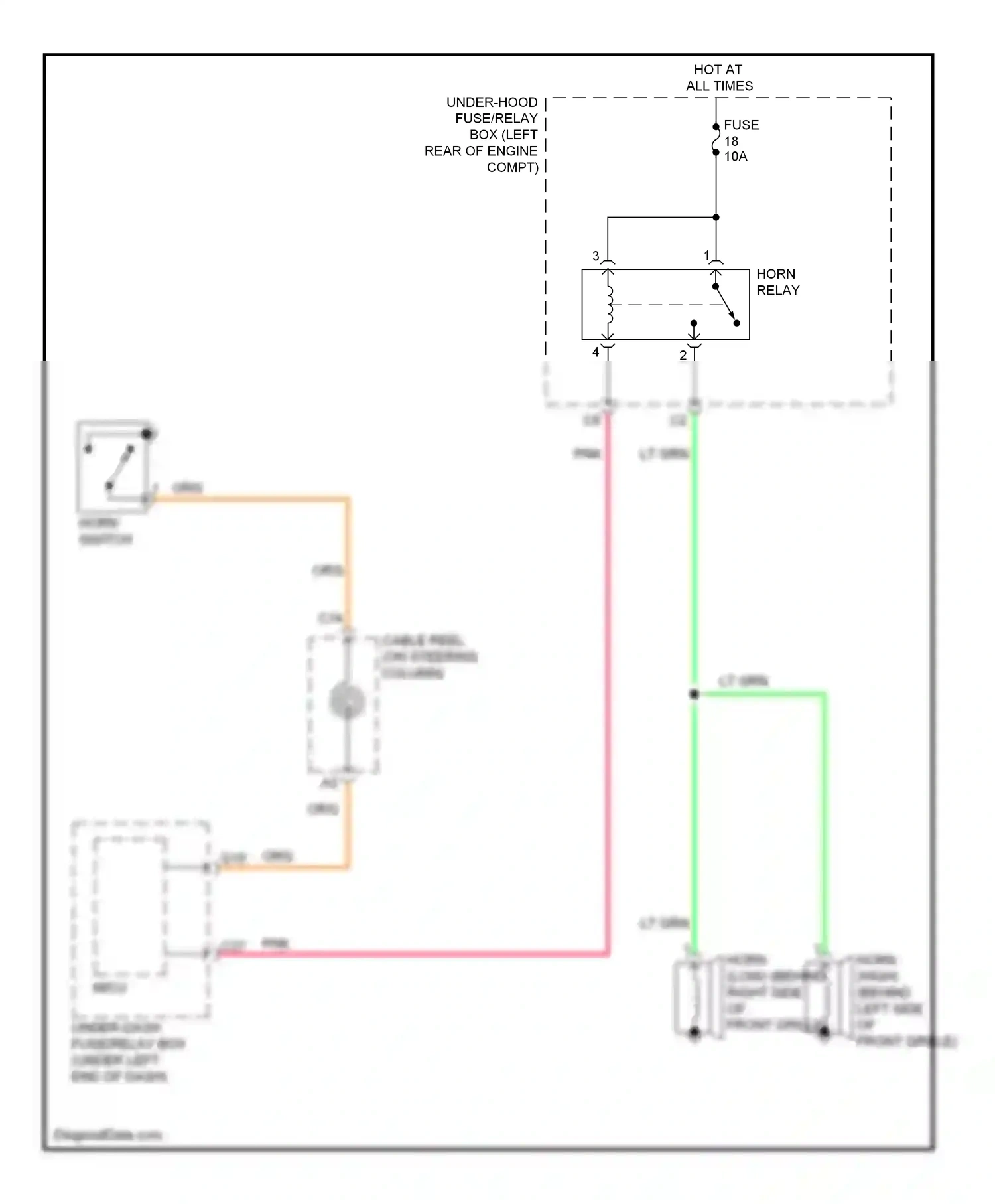 Wiring diagram horn switch for Honda Civic IX (2011-2015) (1 of 1)