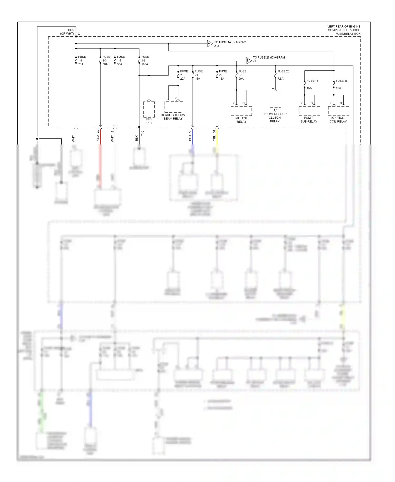 Wiring diagram ignition coil relay for Honda Civic IX (2011-2015) (1 of 5)