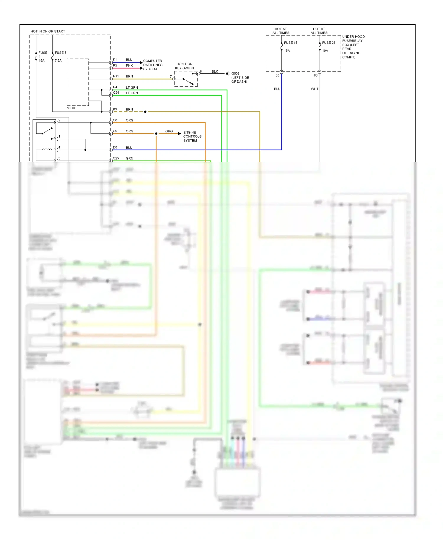 Wiring diagram ignition key switch for Honda Civic IX (2011-2015) (8 of 14)