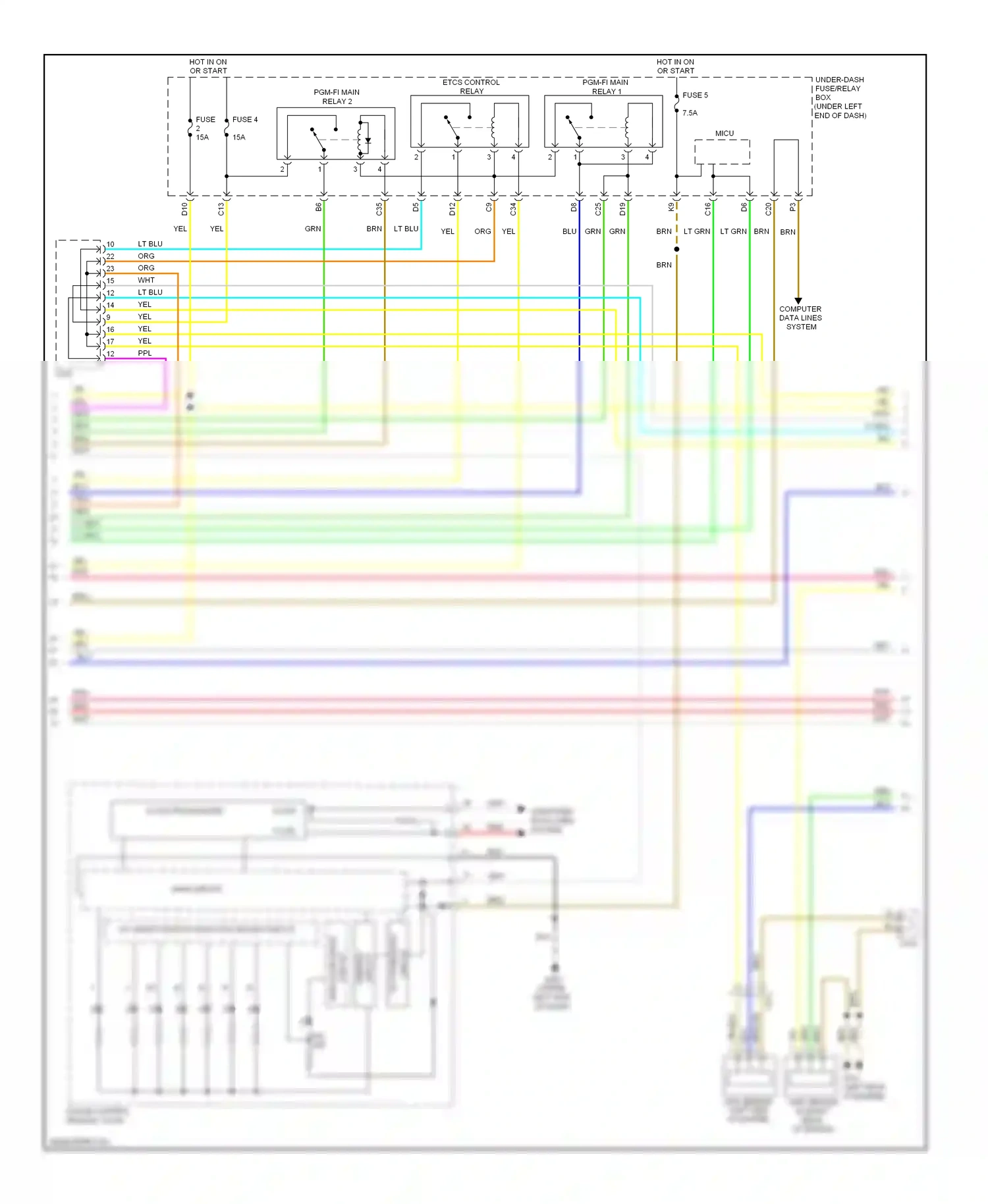 Wiring diagram indicator drive for Honda Civic IX (2011-2015) (1 of 1)