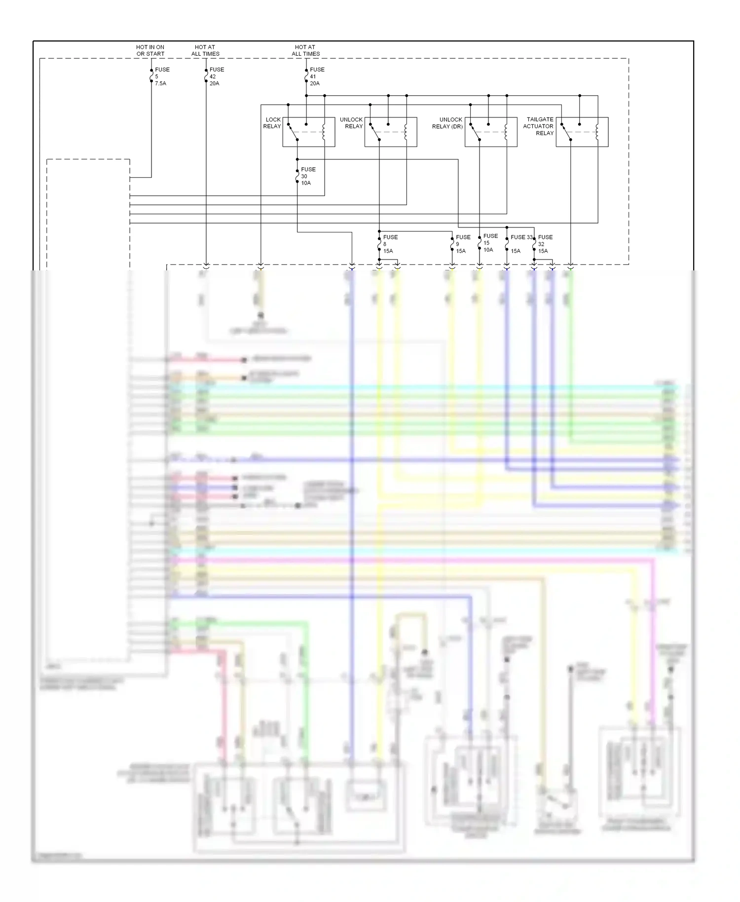 Wiring diagram lock relay for Honda Civic IX (2011-2015) (1 of 3)