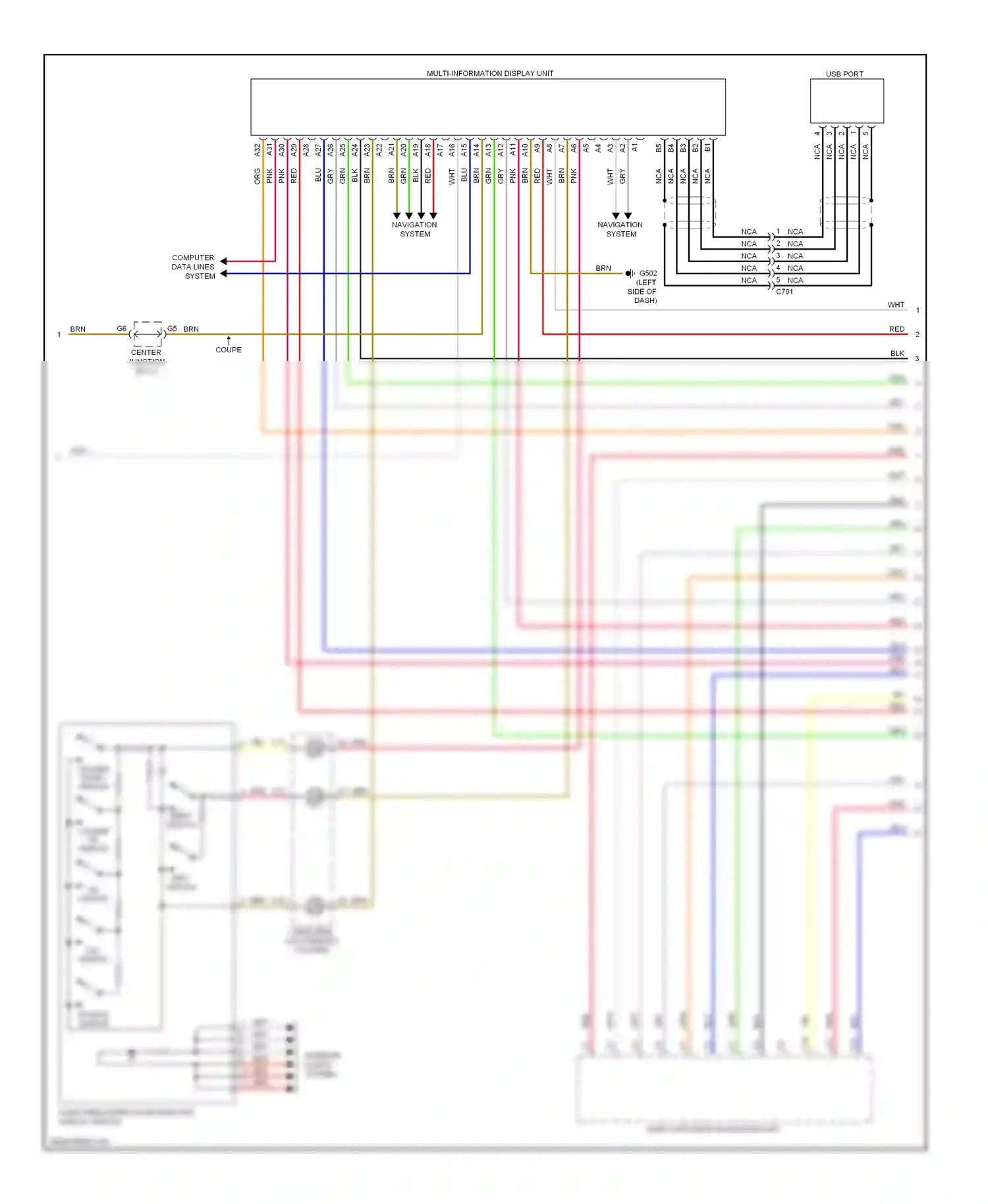 Wiring diagram menu switch for Honda Civic IX (2011-2015) (2 of 9)