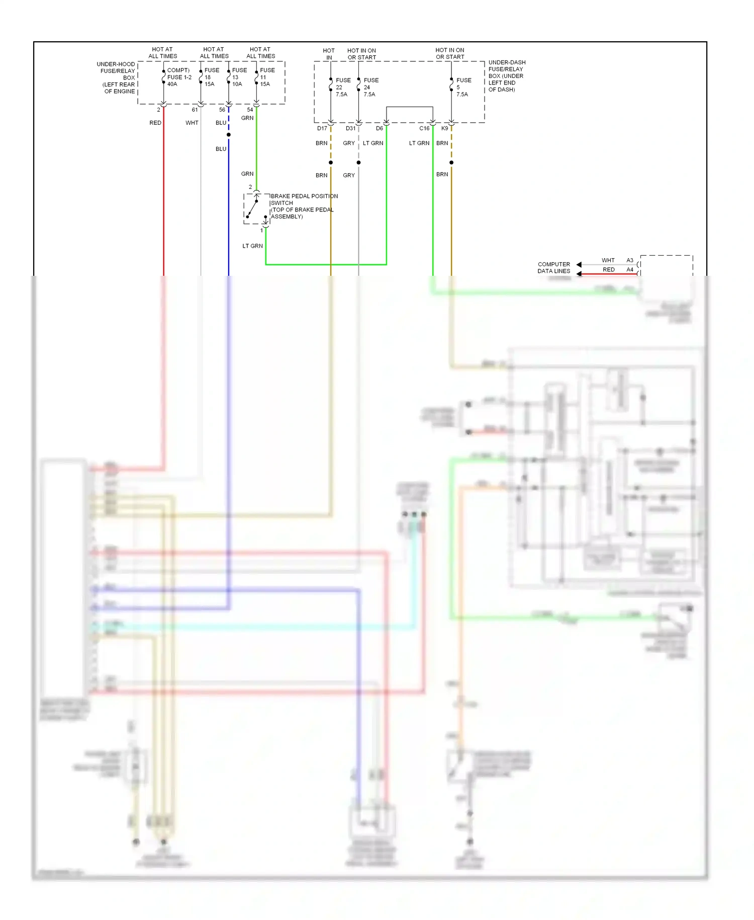 Wiring diagram red for Honda Civic IX (2011-2015) (1 of 140)