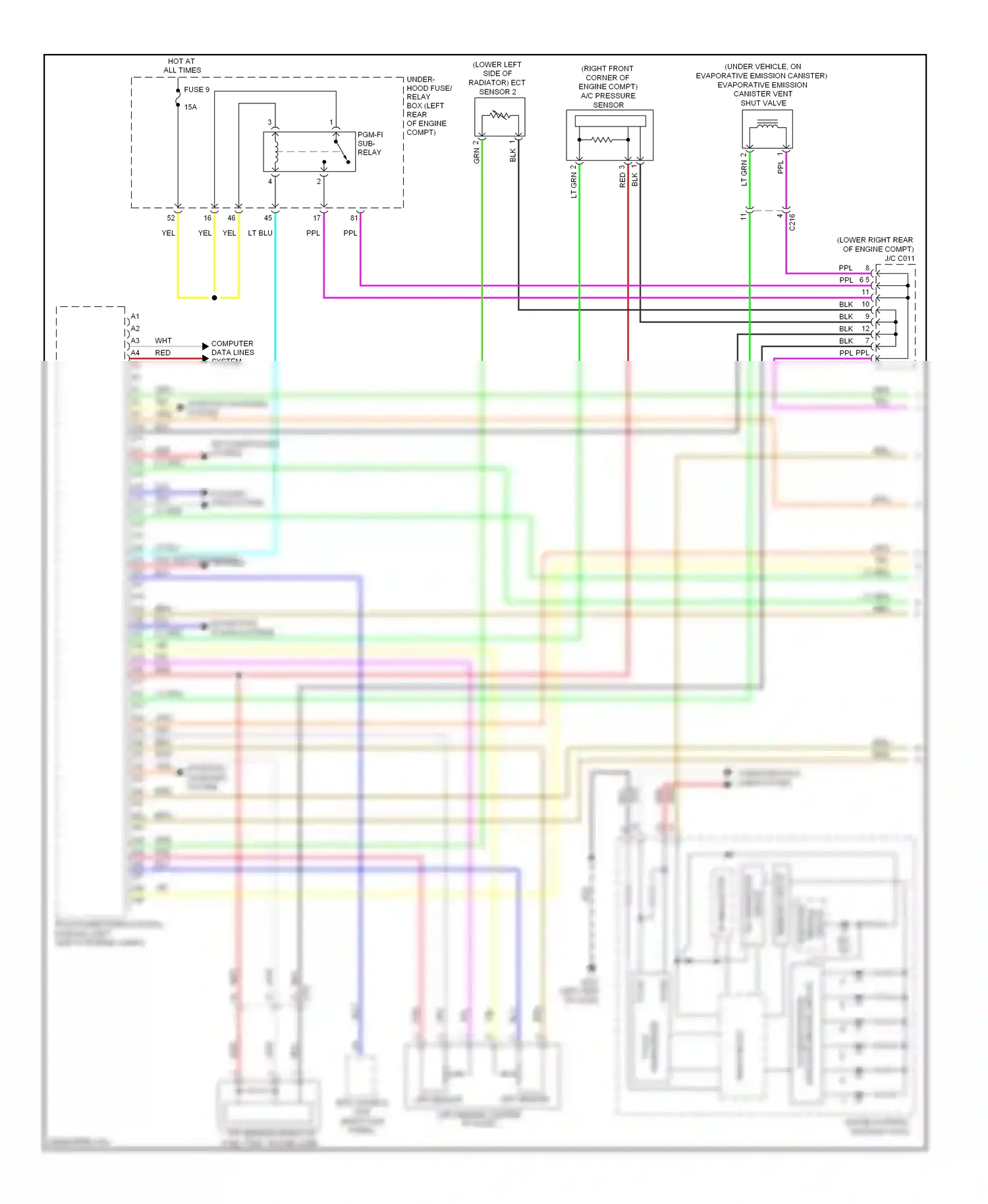 Wiring diagram starting/ charging system for Honda Civic IX (2011-2015) (2 of 5)