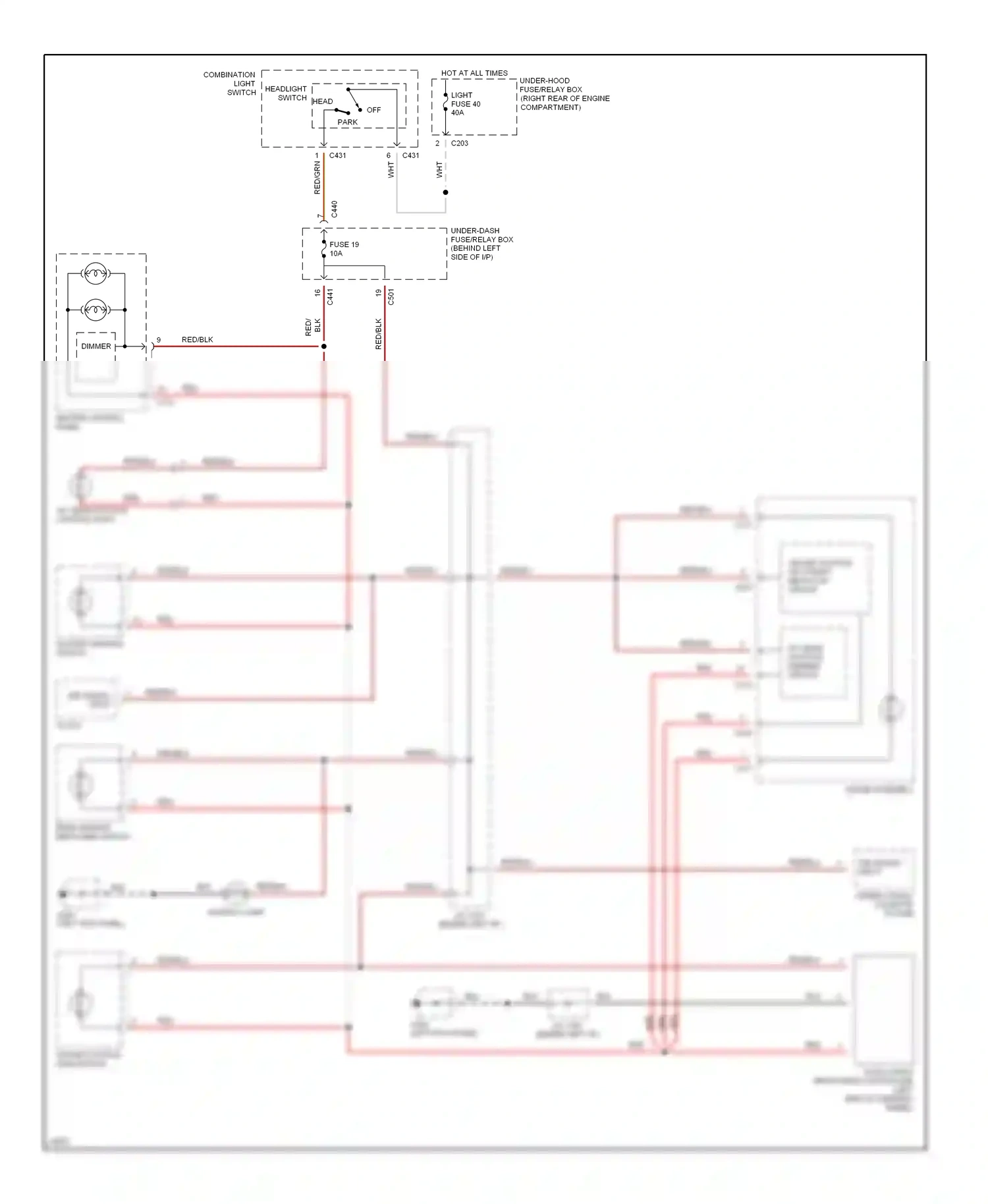 Wiring diagram heater control panel for Honda Civic V (1991-1997) (5 of 5)