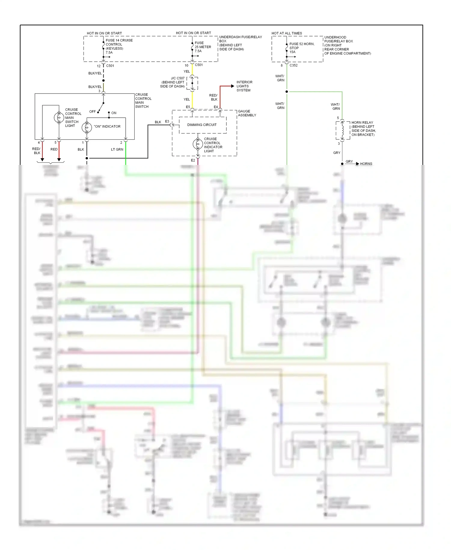 Wiring diagram blu/grn for Honda Civic VI (1995-2002) (1 of 2)
