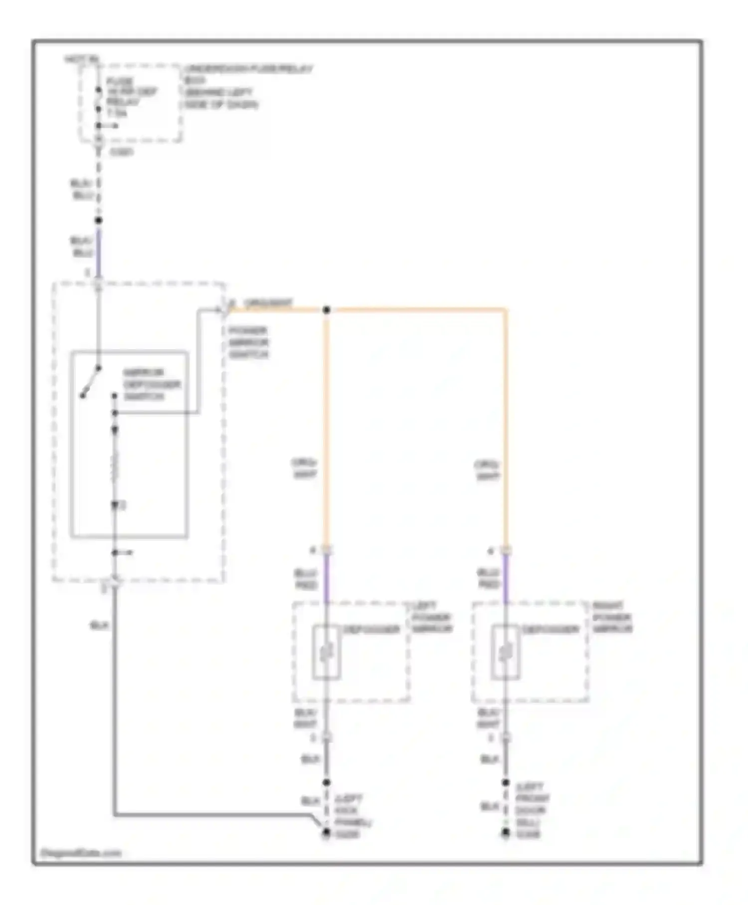 Wiring diagram power mirror switch for Honda Civic VI (1995-2002) (2 of 5)