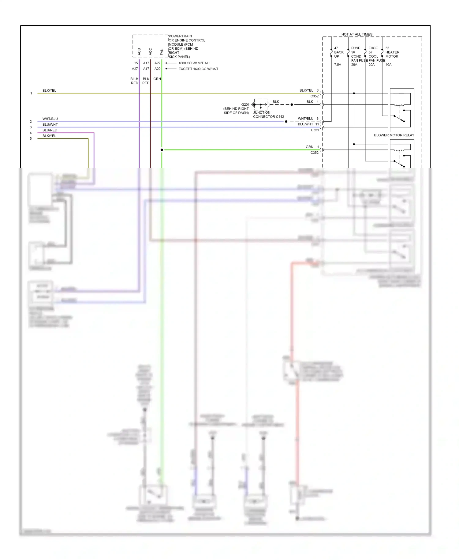 Wiring diagram red for Honda Civic VI (1995-2002) (8 of 40)