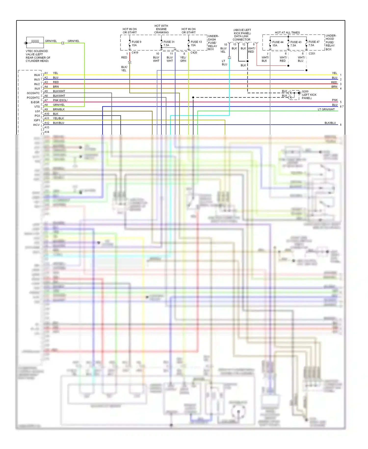 Wiring diagram u.s. a/c system for Honda Civic VI (1995-2002) (1 of 1)
