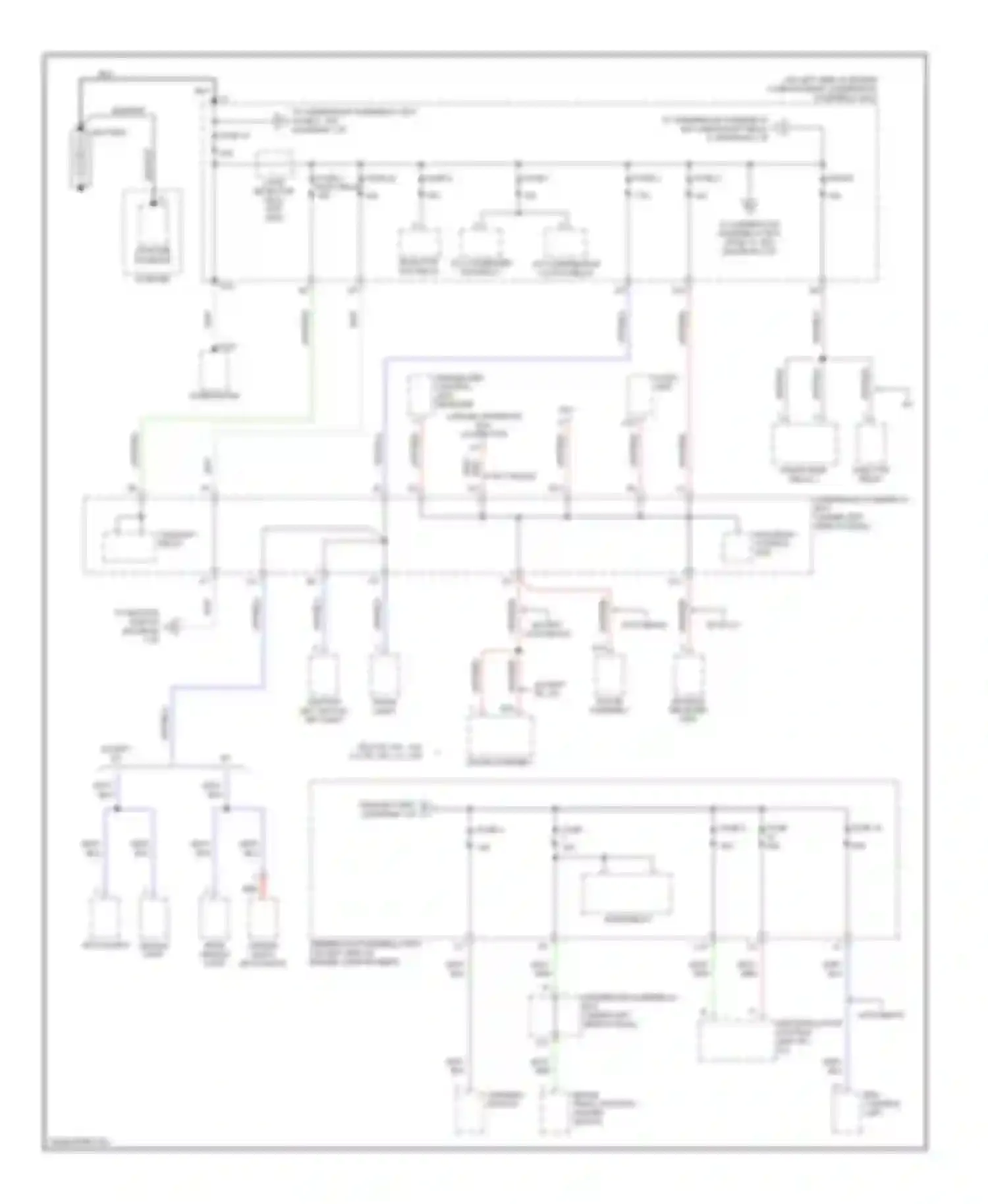 Civic Honda VII facelift (2003-2006): Power distribution circuit, except hybrid (1 of 4)