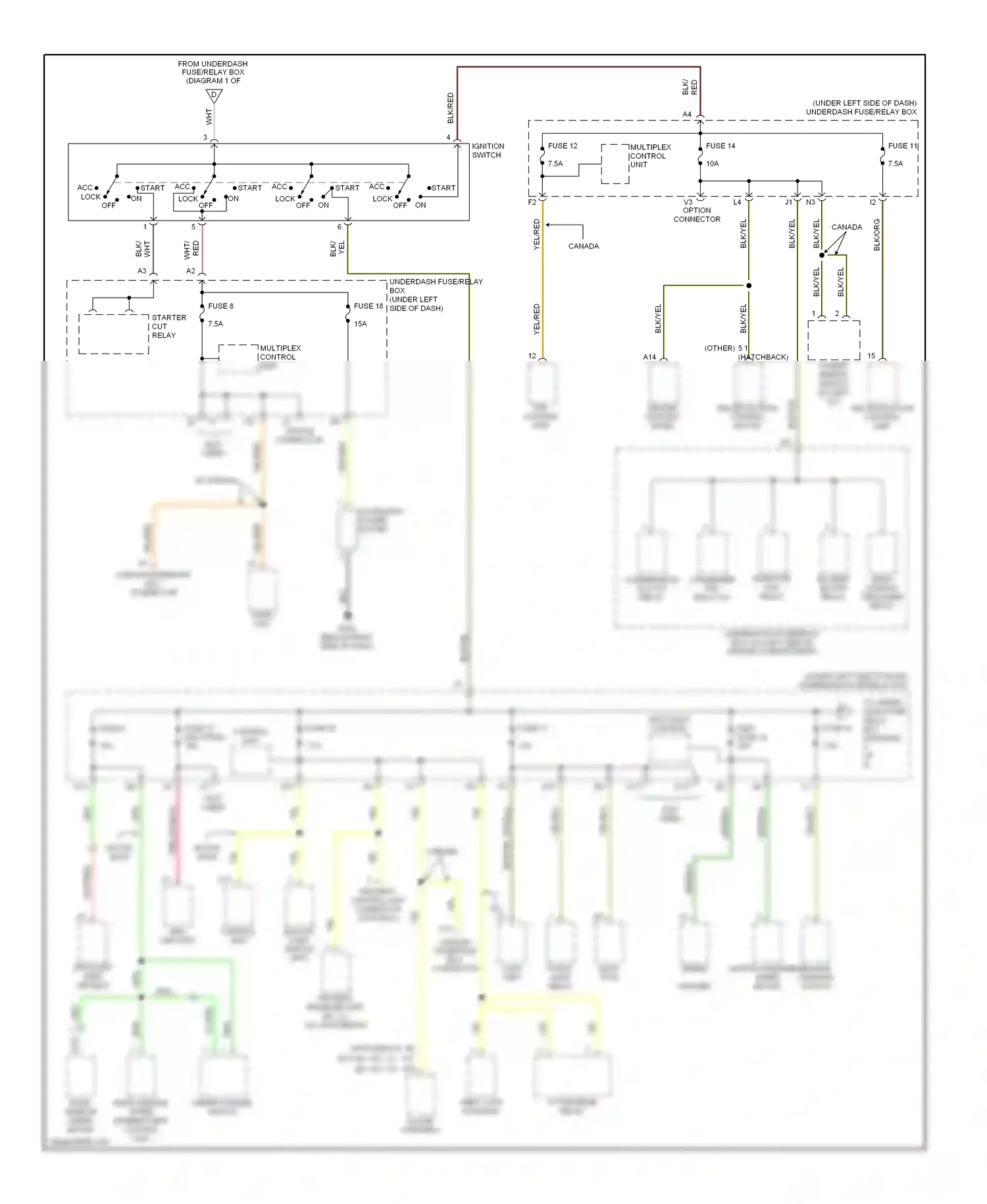 Wiring diagram audio unit for Honda Civic VII facelift (2003-2006) (7 of 14)