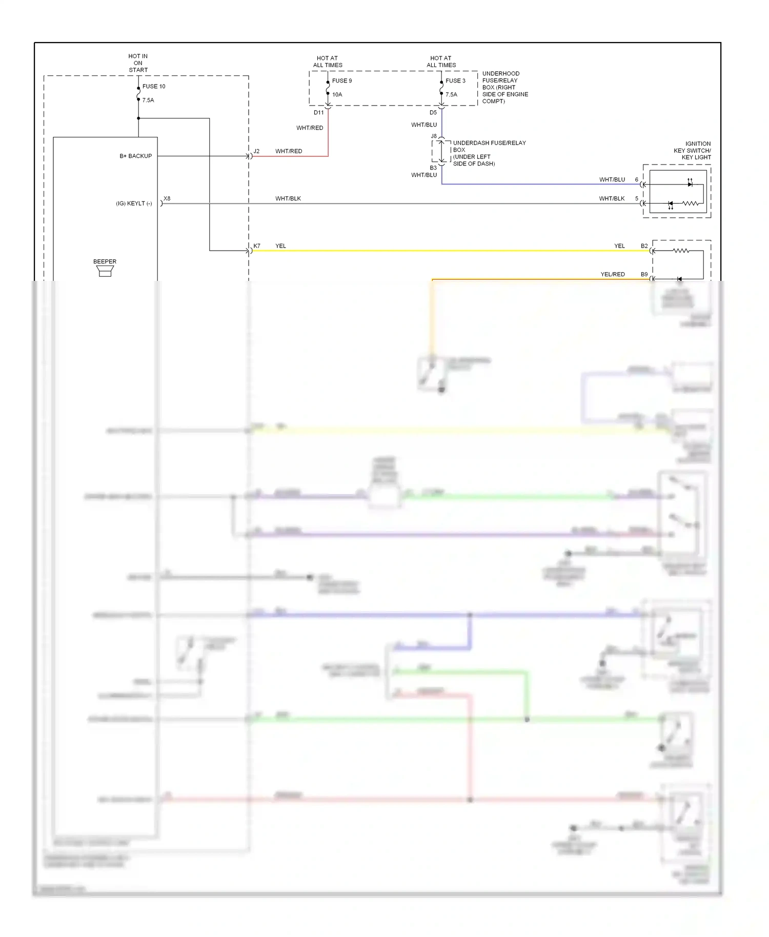 Wiring diagram +b backup for Honda Civic VII facelift (2003-2006) (2 of 2)