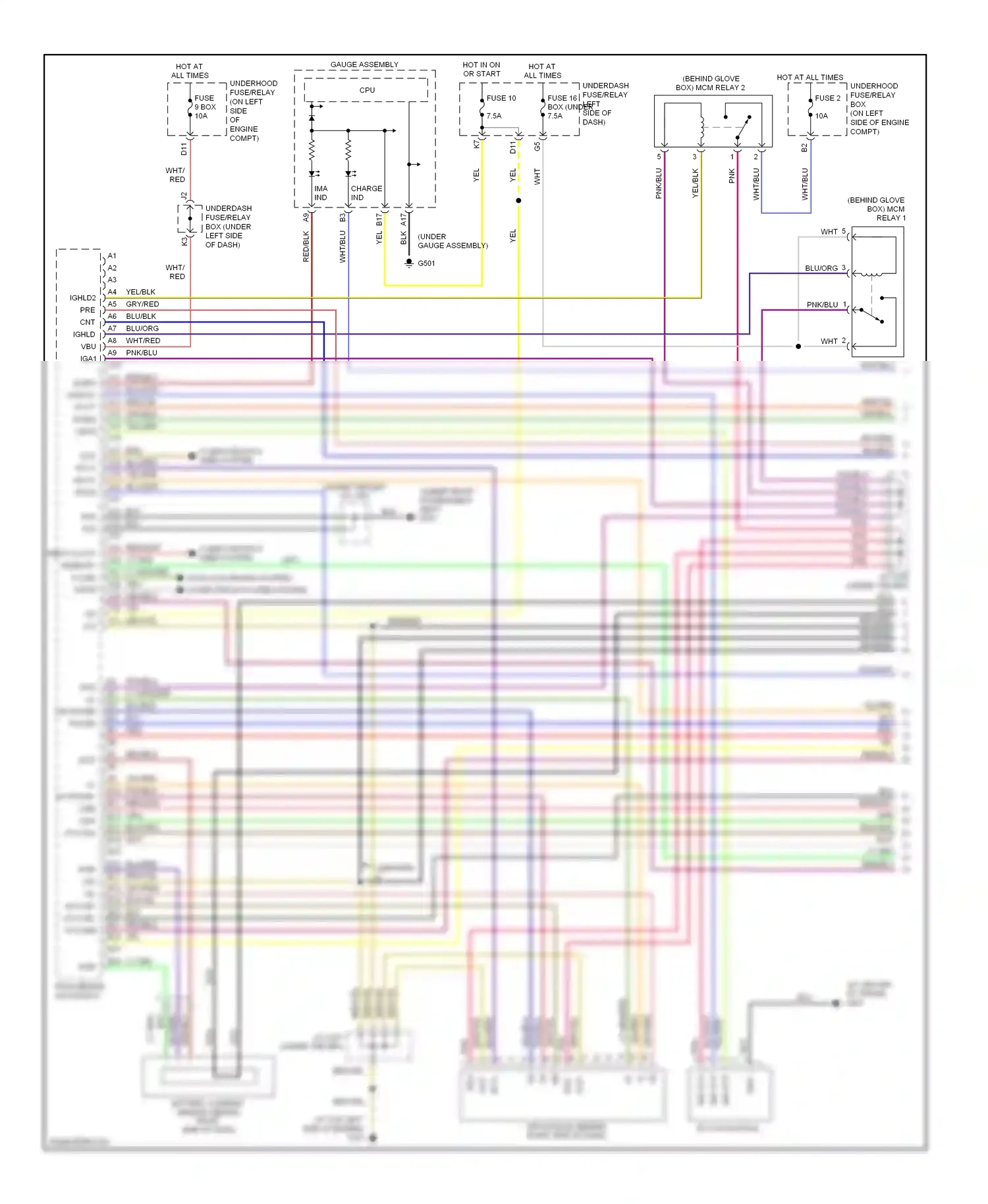Wiring diagram blu/org for Honda Civic VII facelift (2003-2006) (19 of 39)