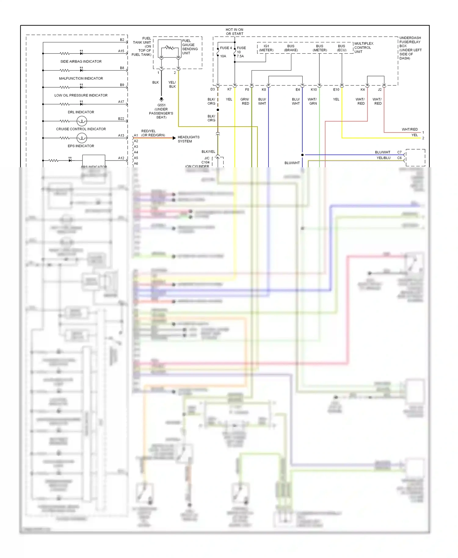 Wiring diagram blu/red for Honda Civic VII facelift (2003-2006) (54 of 67)