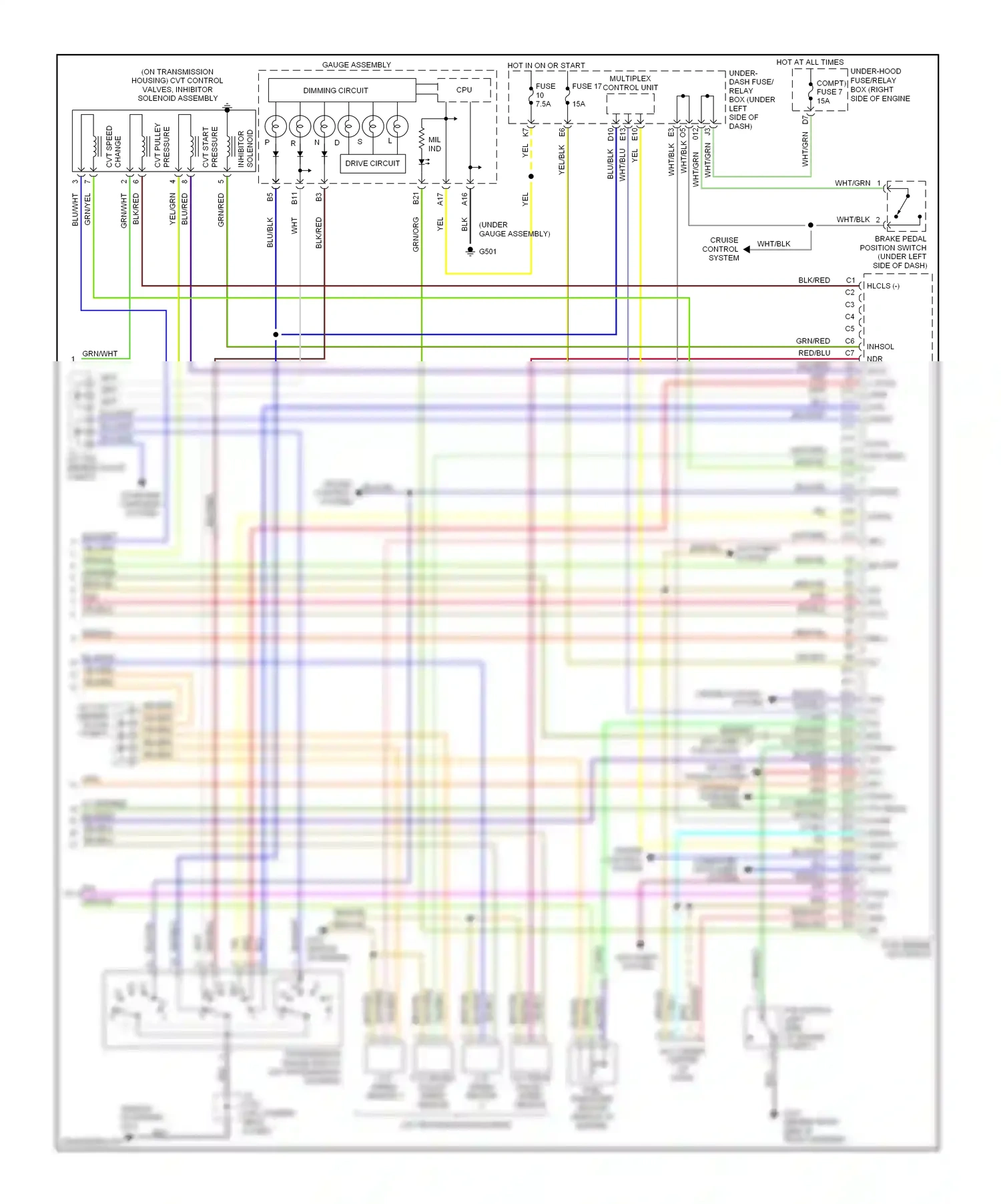 Wiring diagram blu/red for Honda Civic VII facelift (2003-2006) (34 of 67)