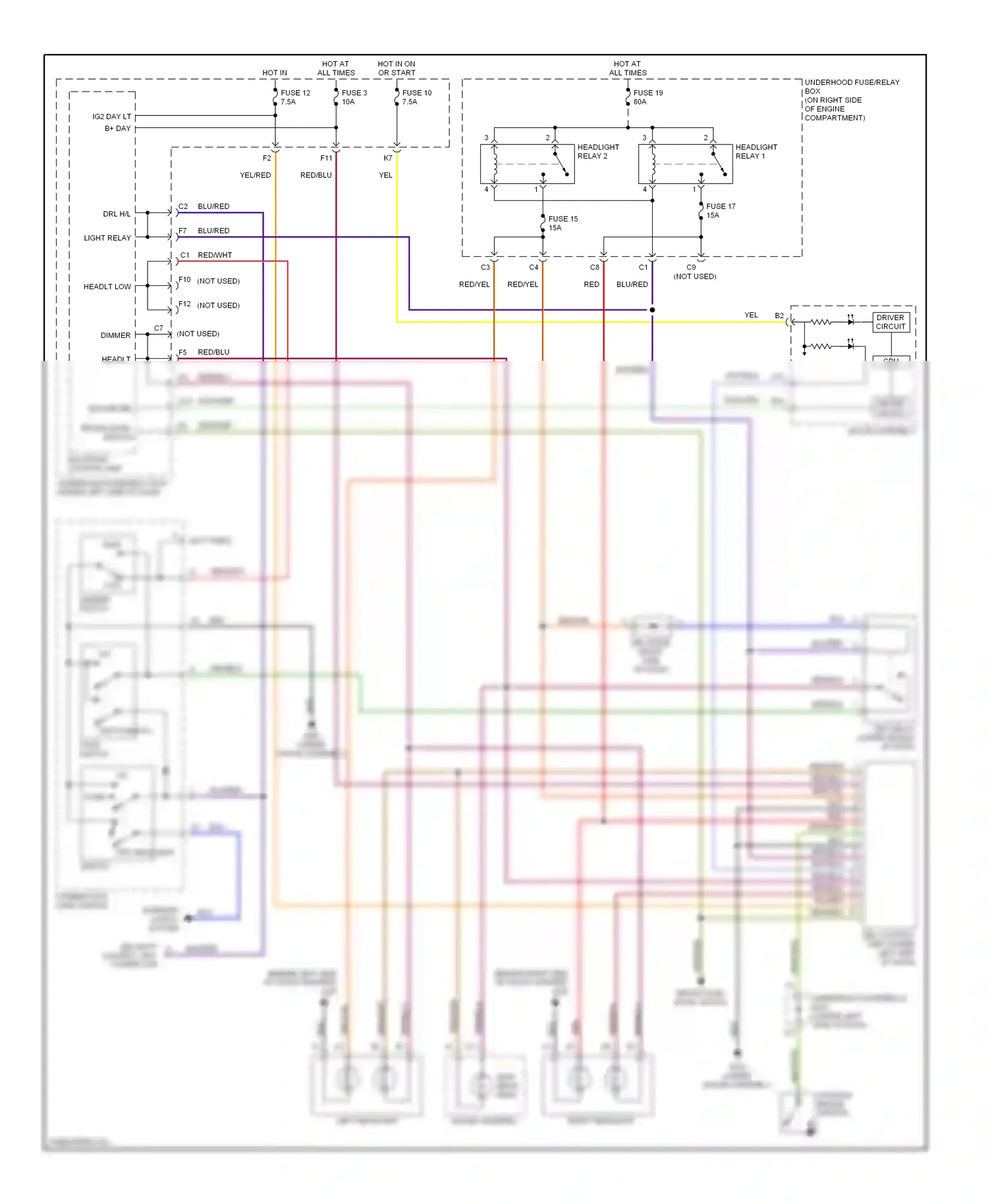 Wiring diagram blu/red for Honda Civic VII facelift (2003-2006) (43 of 67)