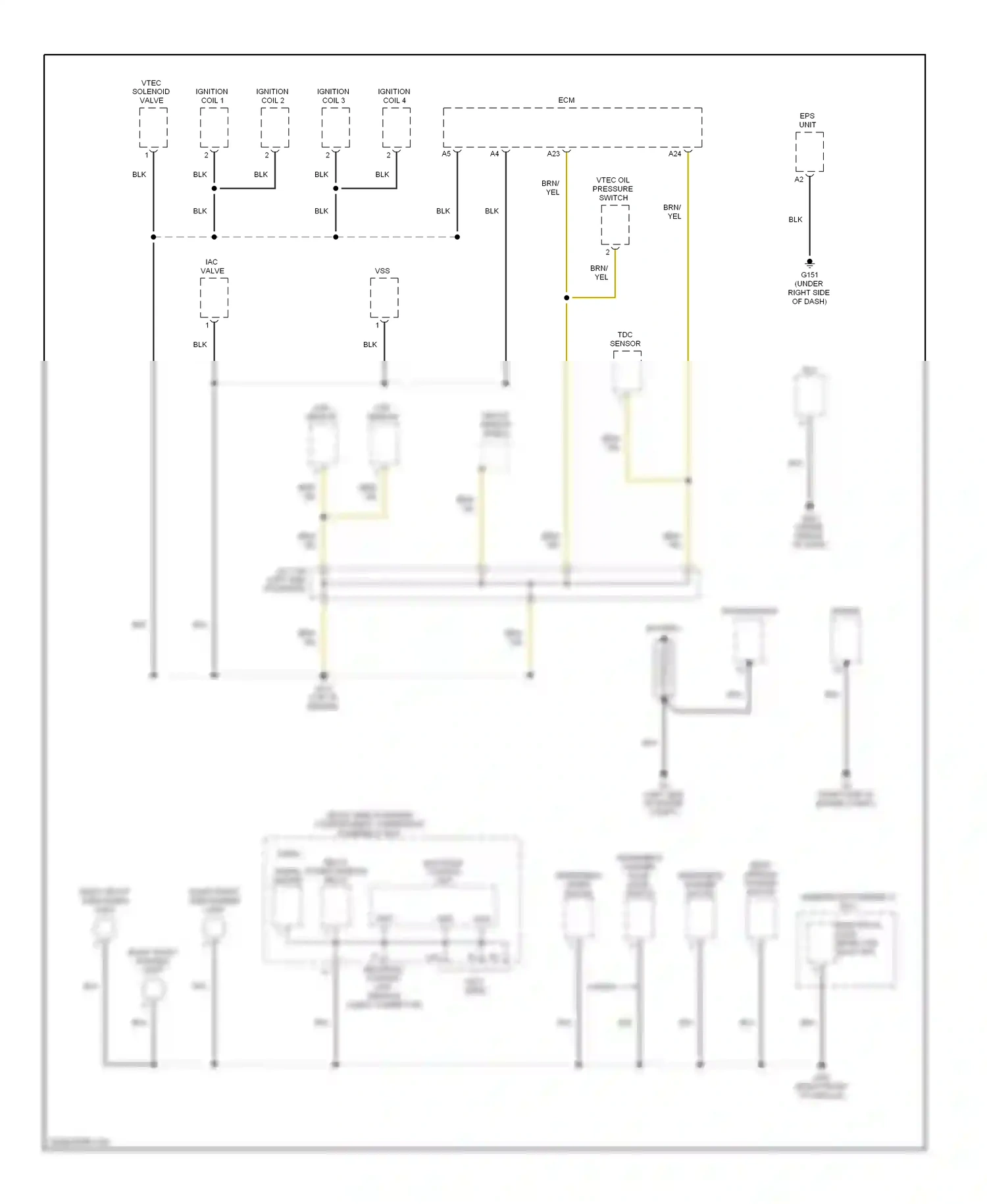 Wiring diagram ckp sensor for Honda Civic VII facelift (2003-2006) (2 of 2)