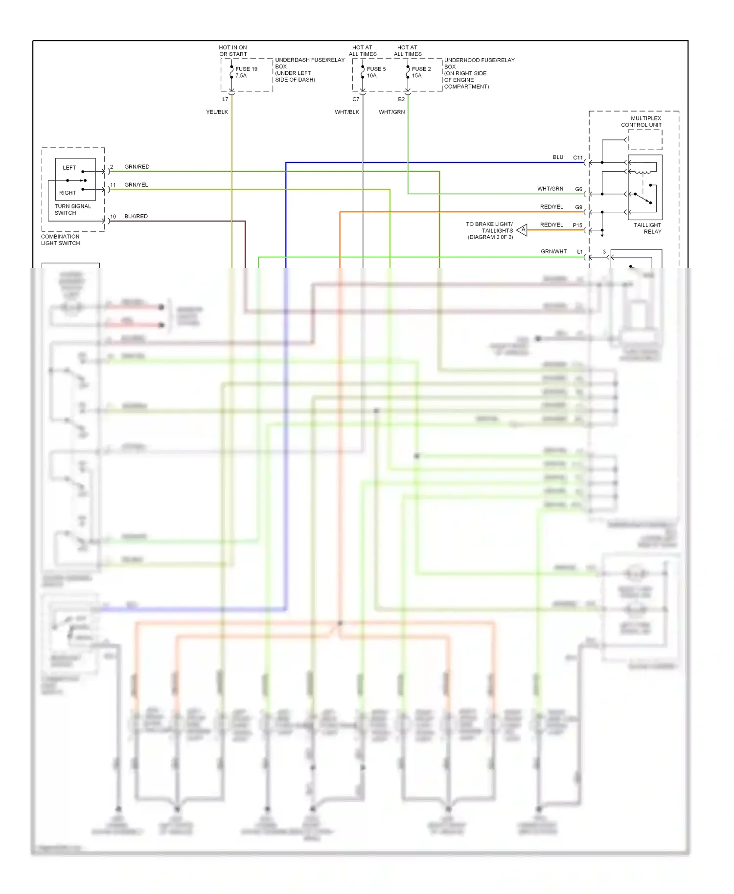 Wiring diagram combination light switch for Honda Civic VII facelift (2003-2006) (8 of 18)