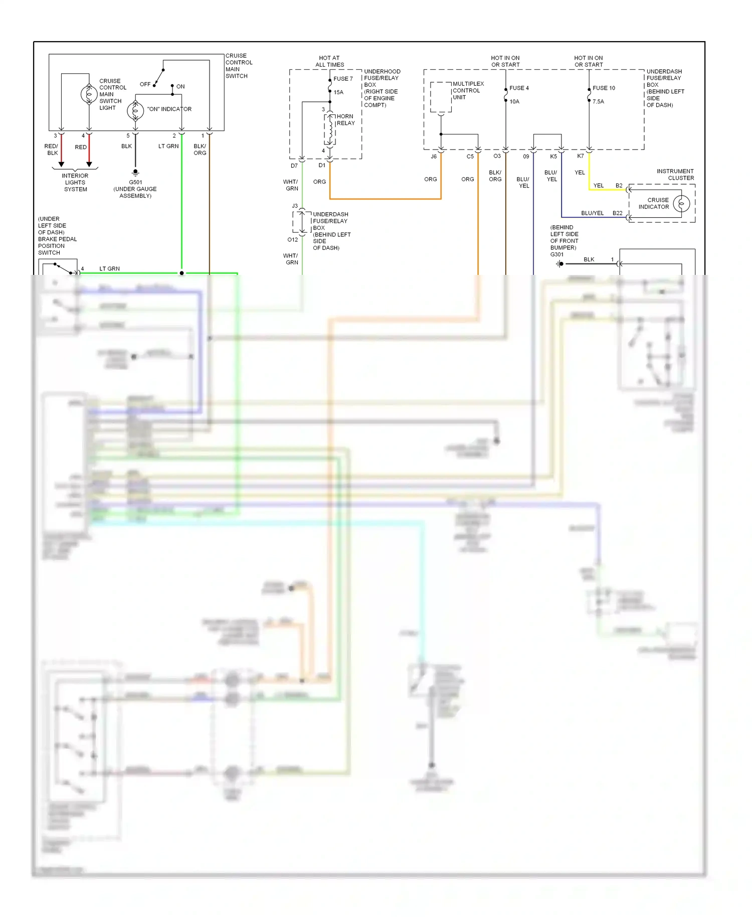 Wiring diagram cruise control main switch light for Honda Civic VII facelift (2003-2006) (1 of 1)