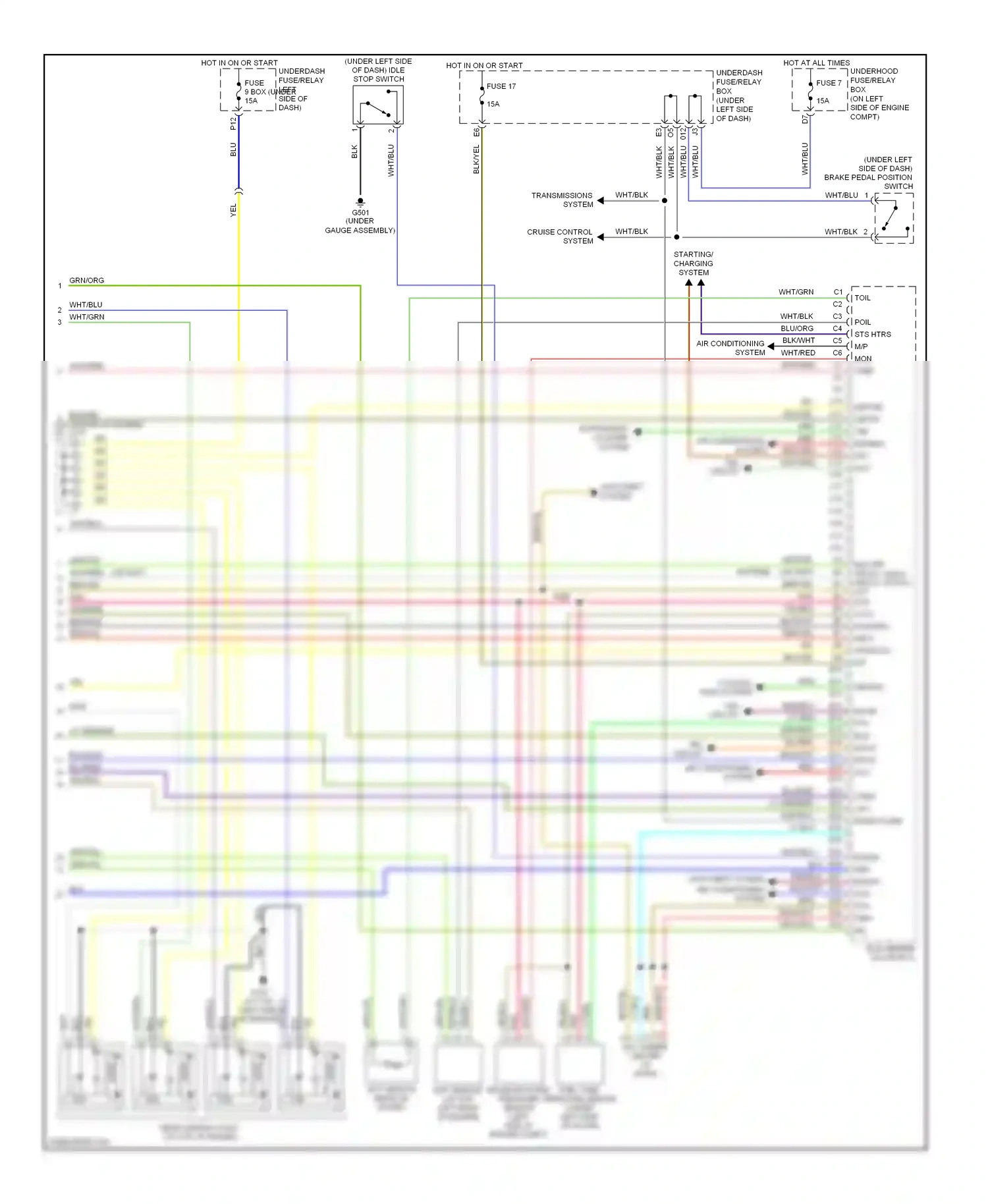 Wiring diagram cruise control system for Honda Civic VII facelift (2003-2006) (5 of 16)