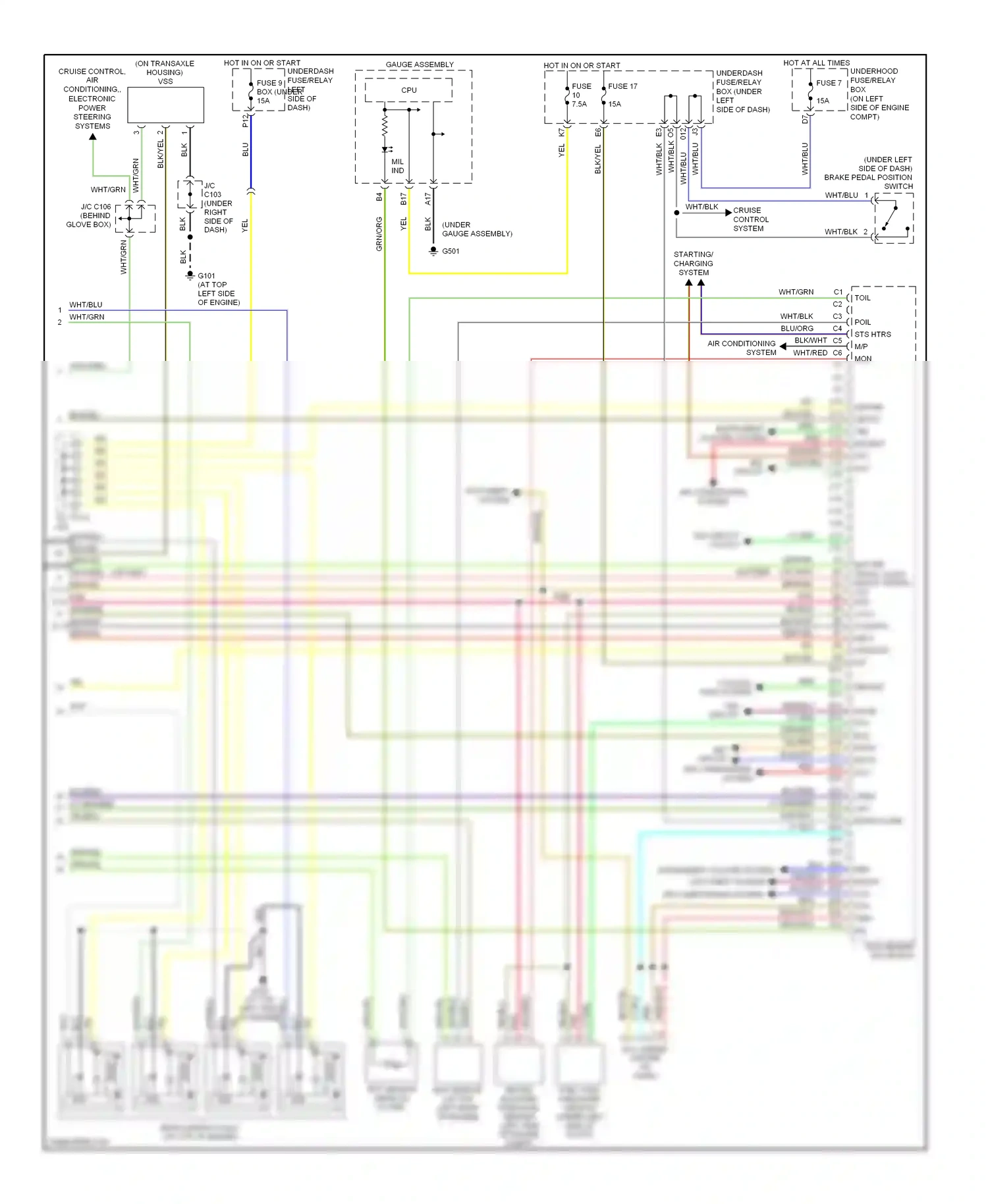 Wiring diagram cruise control system for Honda Civic VII facelift (2003-2006) (6 of 16)