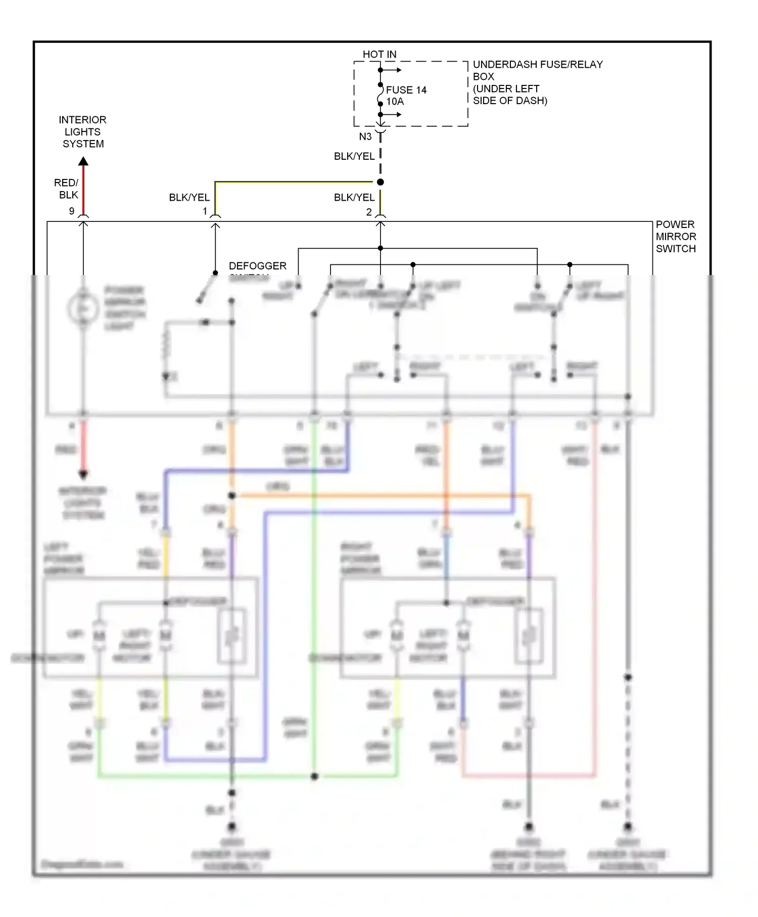 Wiring diagram defogger switch for Honda Civic VII facelift (2003-2006) (6 of 6)