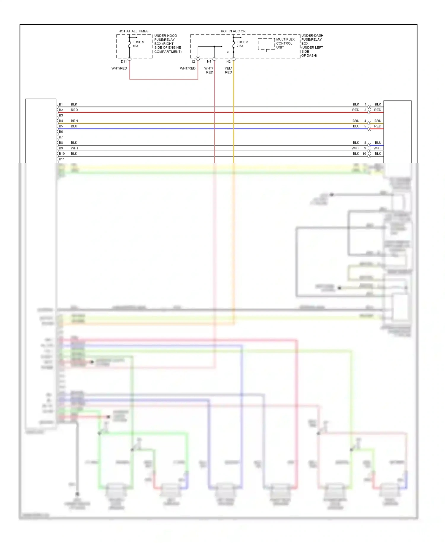 Wiring diagram defogger system for Honda Civic VII facelift (2003-2006) (6 of 6)