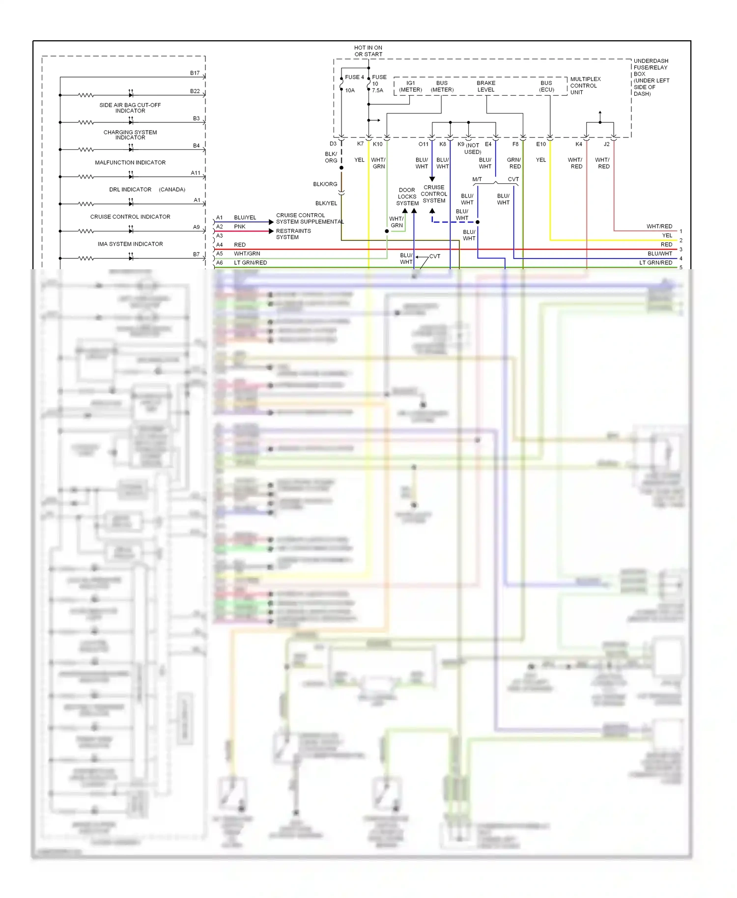 Wiring diagram eps indicator for Honda Civic VII facelift (2003-2006) (4 of 4)