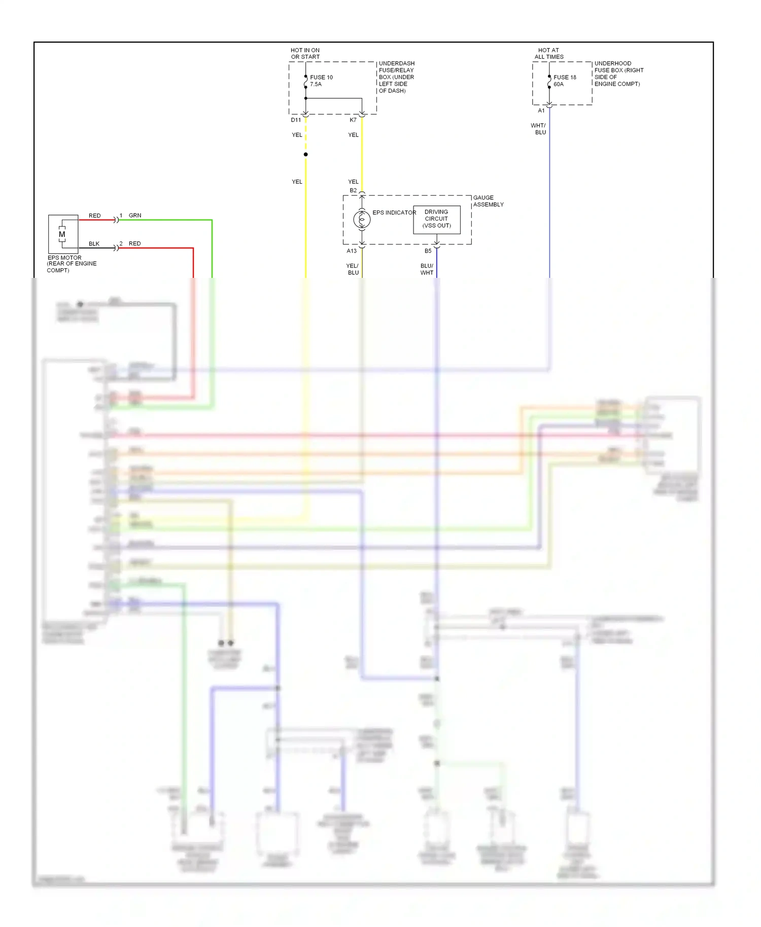 Wiring diagram eps indicator for Honda Civic VII facelift (2003-2006) (1 of 4)