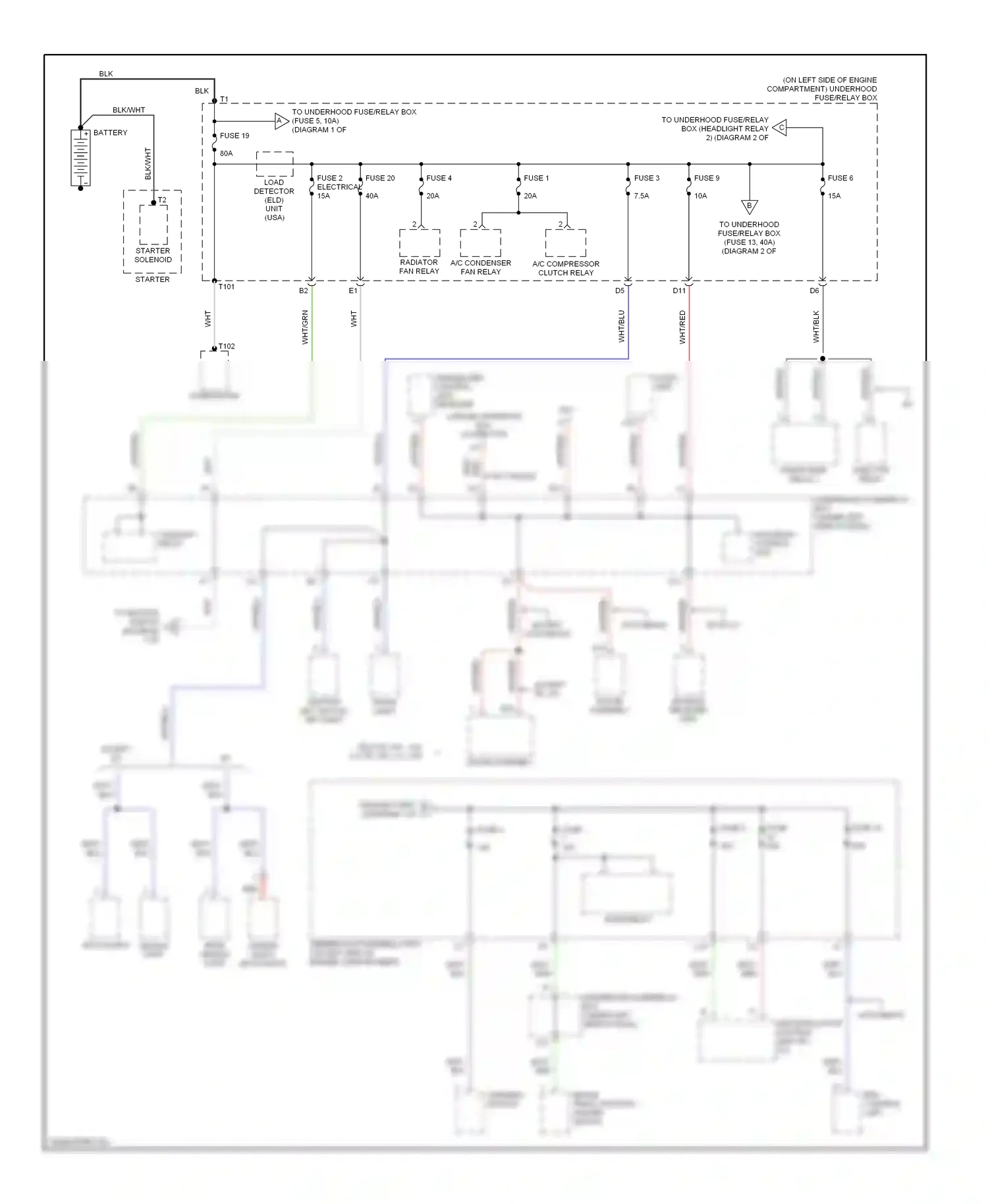 Wiring diagram except ex for Honda Civic VII facelift (2003-2006) (1 of 1)