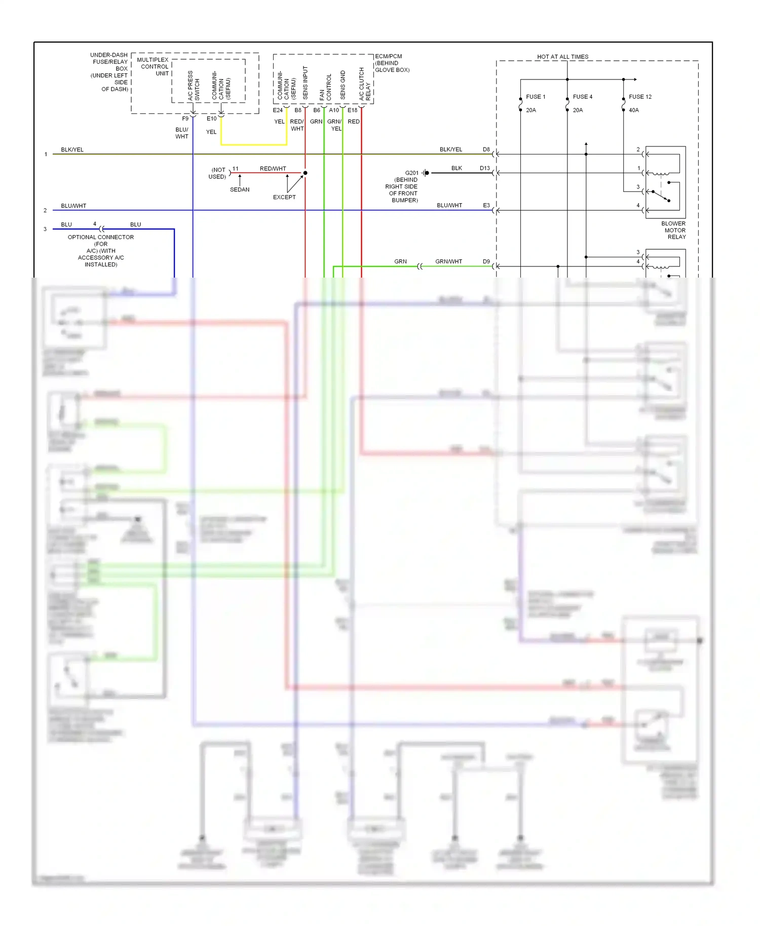 Wiring diagram except gx for Honda Civic VII facelift (2003-2006) (3 of 4)