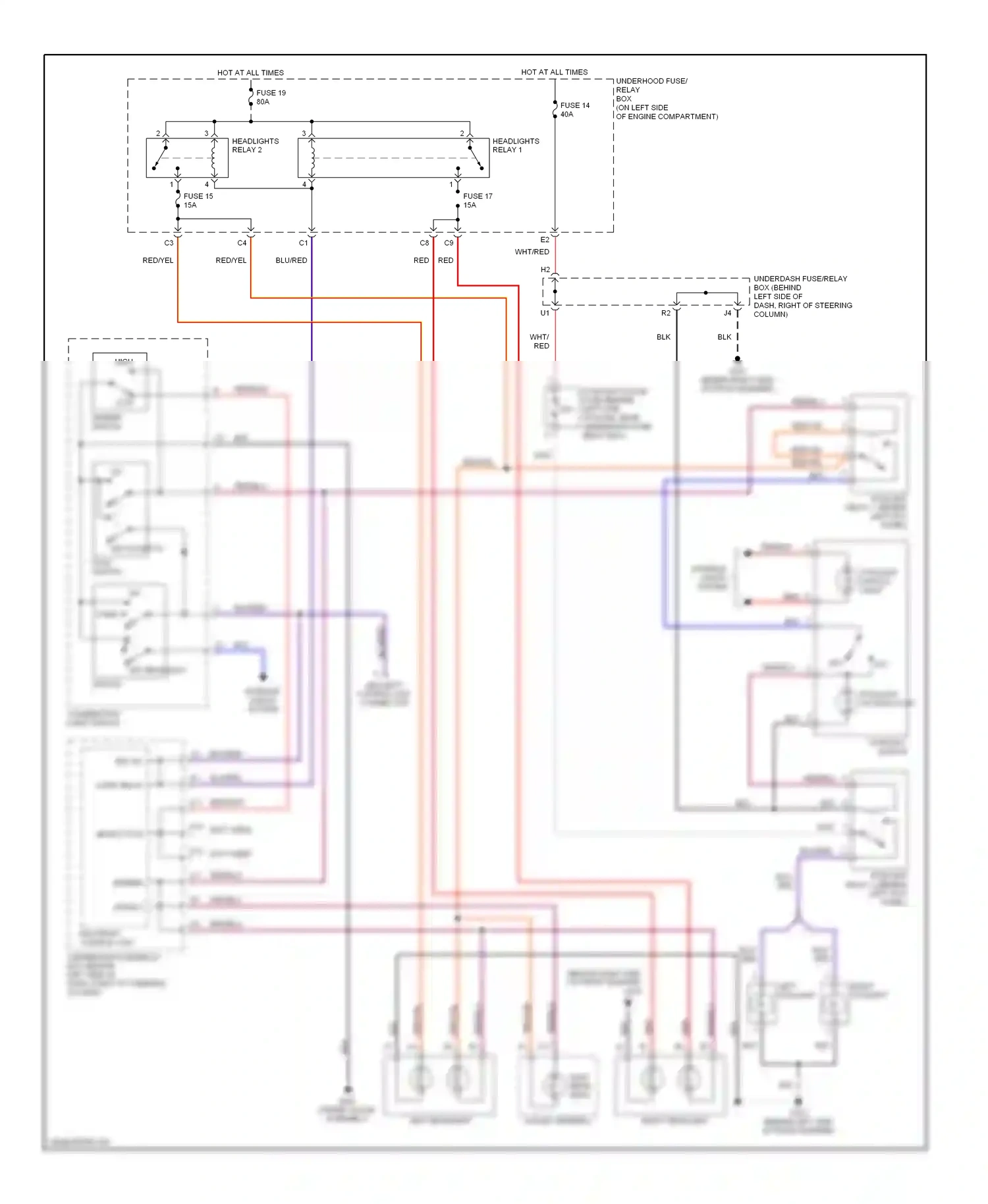 Wiring diagram foglight switch light for Honda Civic VII facelift (2003-2006) (1 of 1)