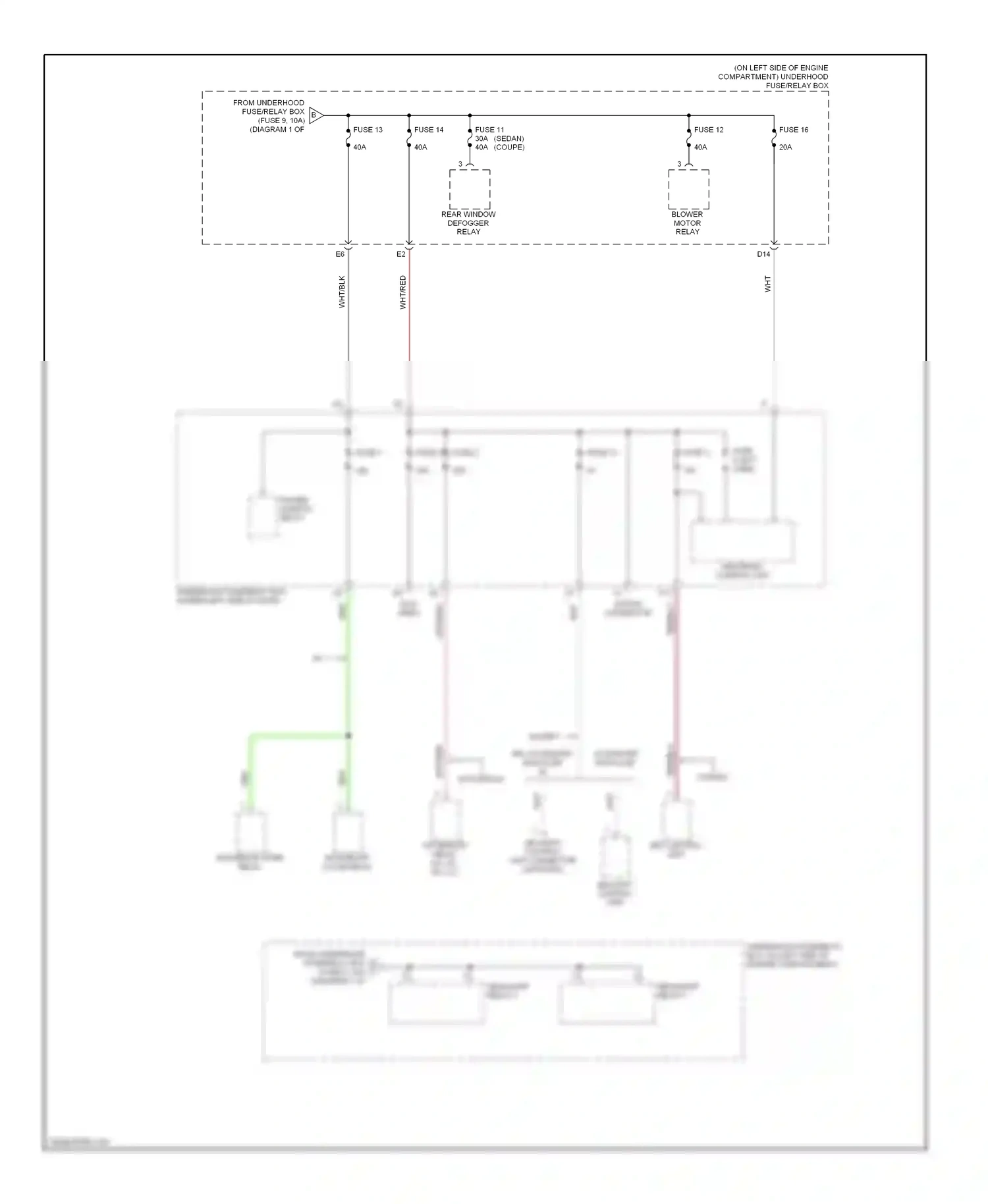 Wiring diagram headlight relay 2 for Honda Civic VII facelift (2003-2006) (6 of 7)
