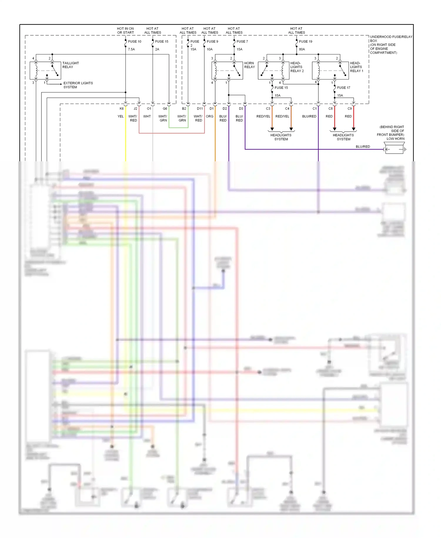 Wiring diagram horn system for Honda Civic VII facelift (2003-2006) (1 of 1)