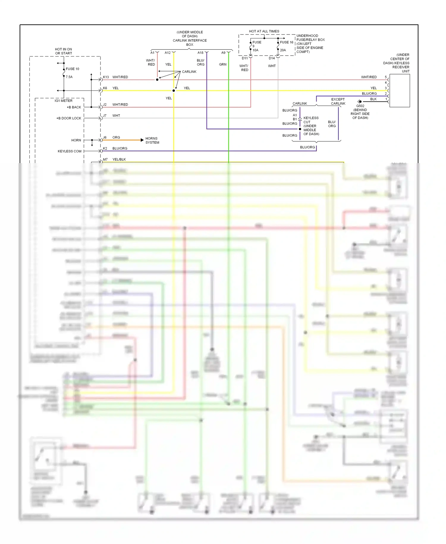 Wiring diagram ignition key switch for Honda Civic VII facelift (2003-2006) (12 of 16)