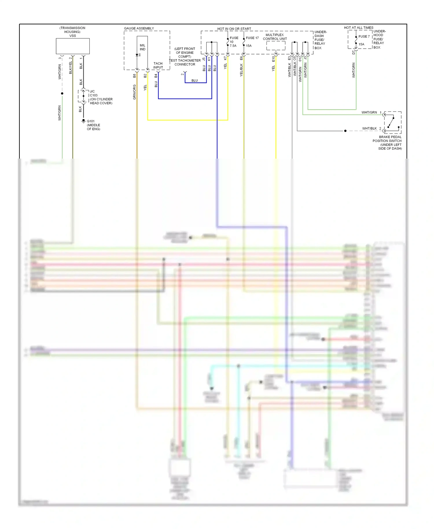 Wiring diagram immobilizer control unit- receiver for Honda Civic VII facelift (2003-2006) (6 of 6)
