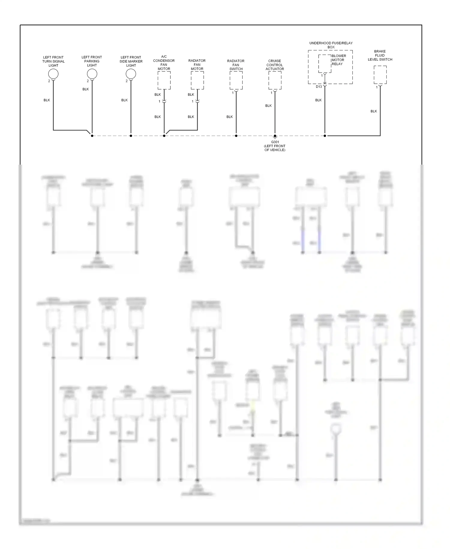 Wiring diagram left front impact sensor for Honda Civic VII facelift (2003-2006) (2 of 3)