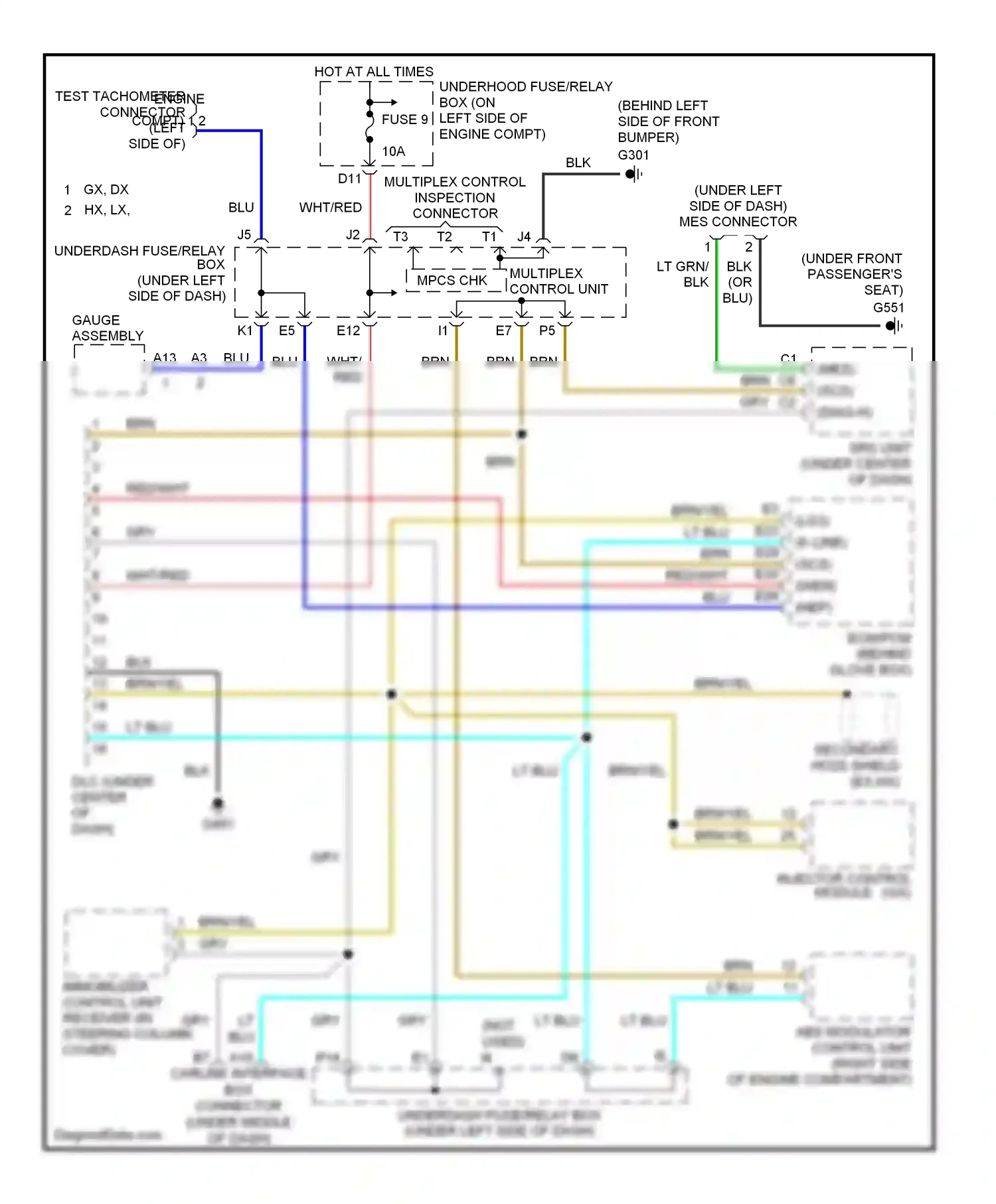 Wiring diagram multiplex control unit mpcs chk for Honda Civic VII facelift (2003-2006) (1 of 1)