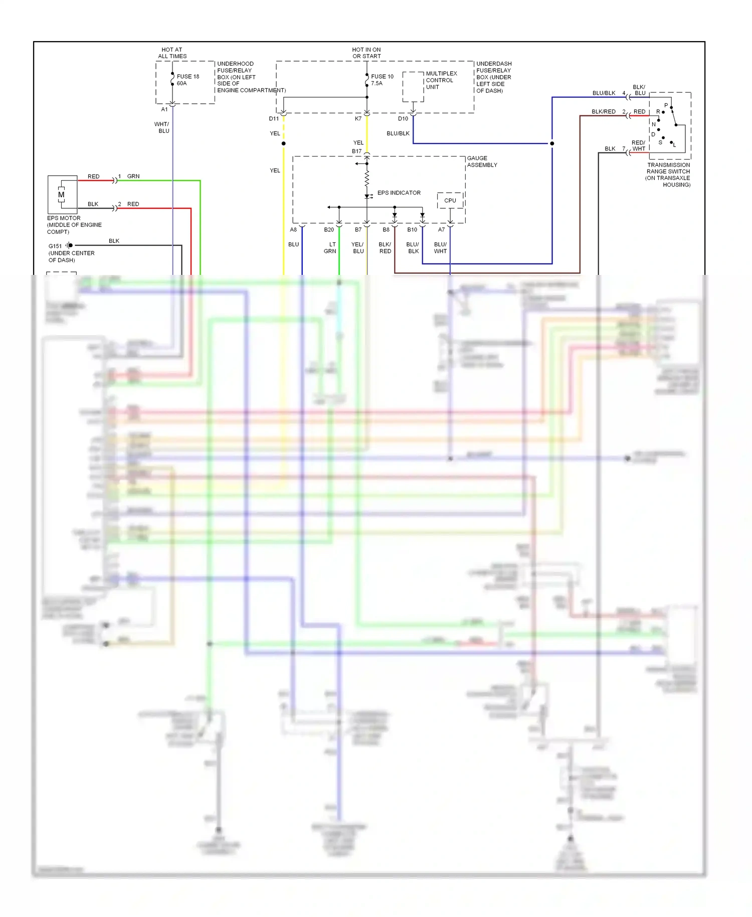 Wiring diagram multiplex control unit for Honda Civic VII facelift (2003-2006) (19 of 74)