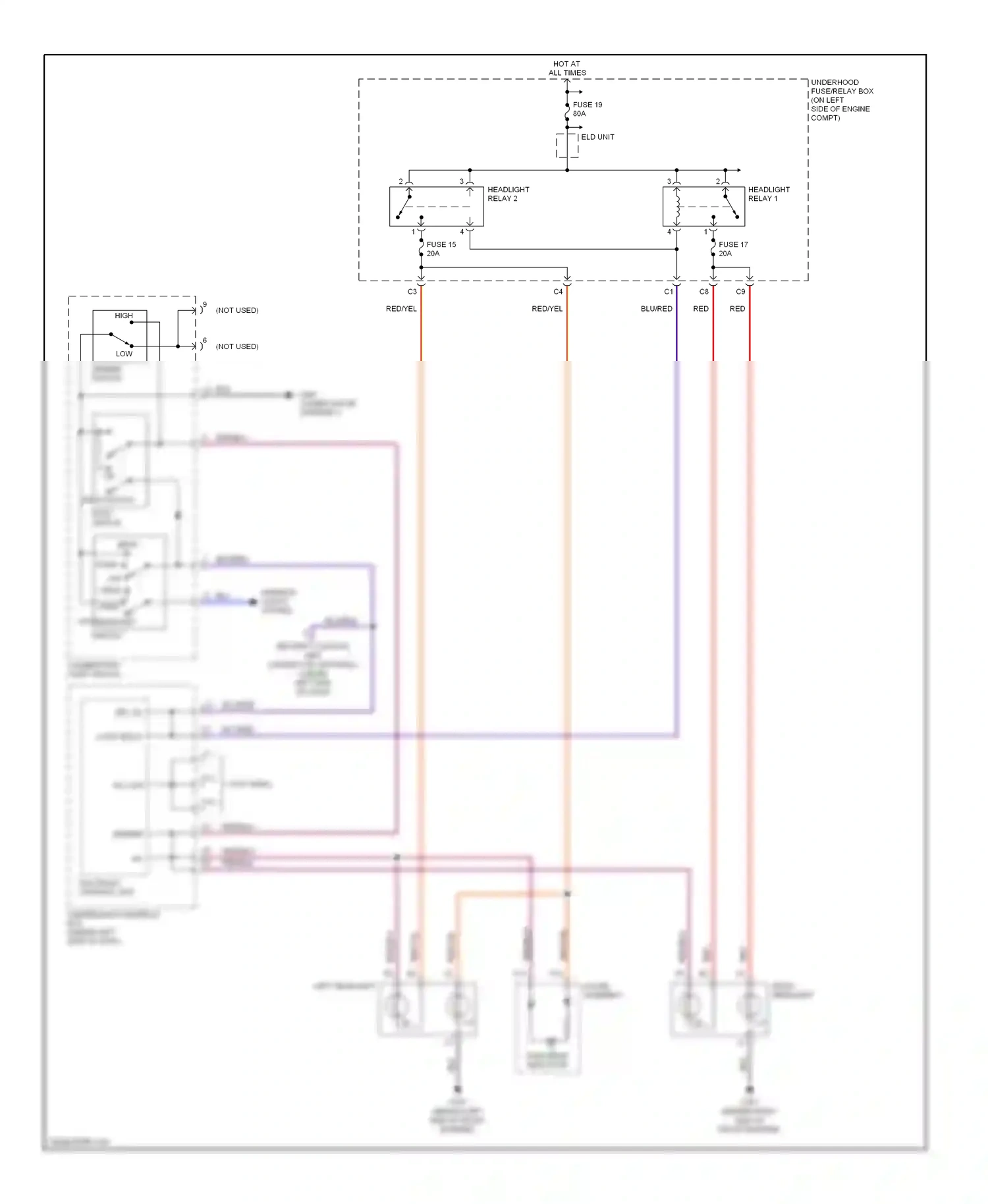 Wiring diagram multiplex control unit for Honda Civic VII facelift (2003-2006) (39 of 74)