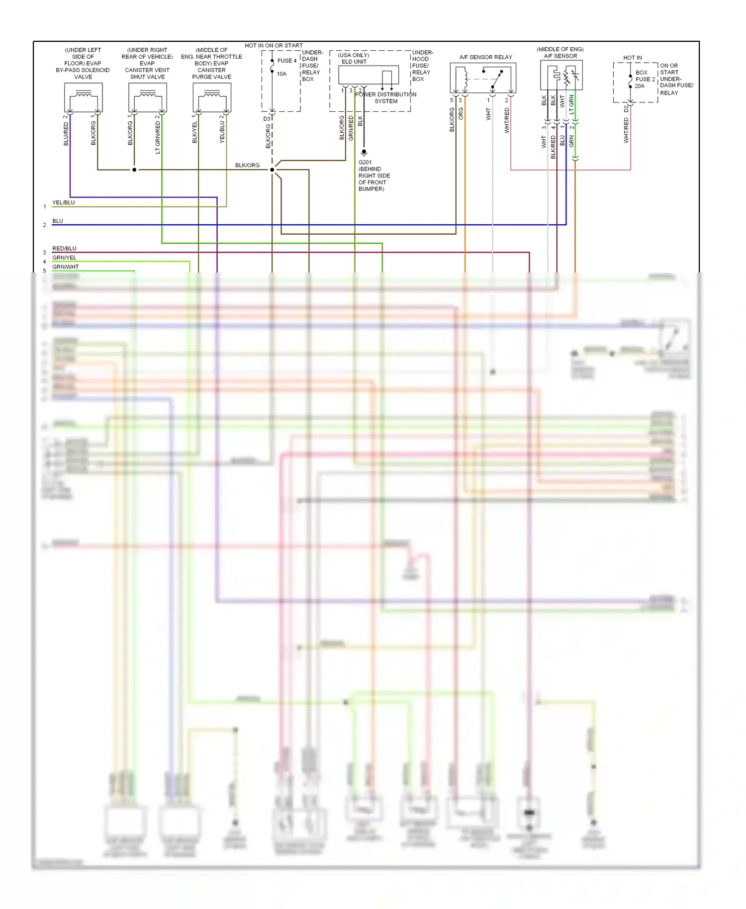 Wiring diagram power distribution system for Honda Civic VII facelift (2003-2006) (3 of 3)