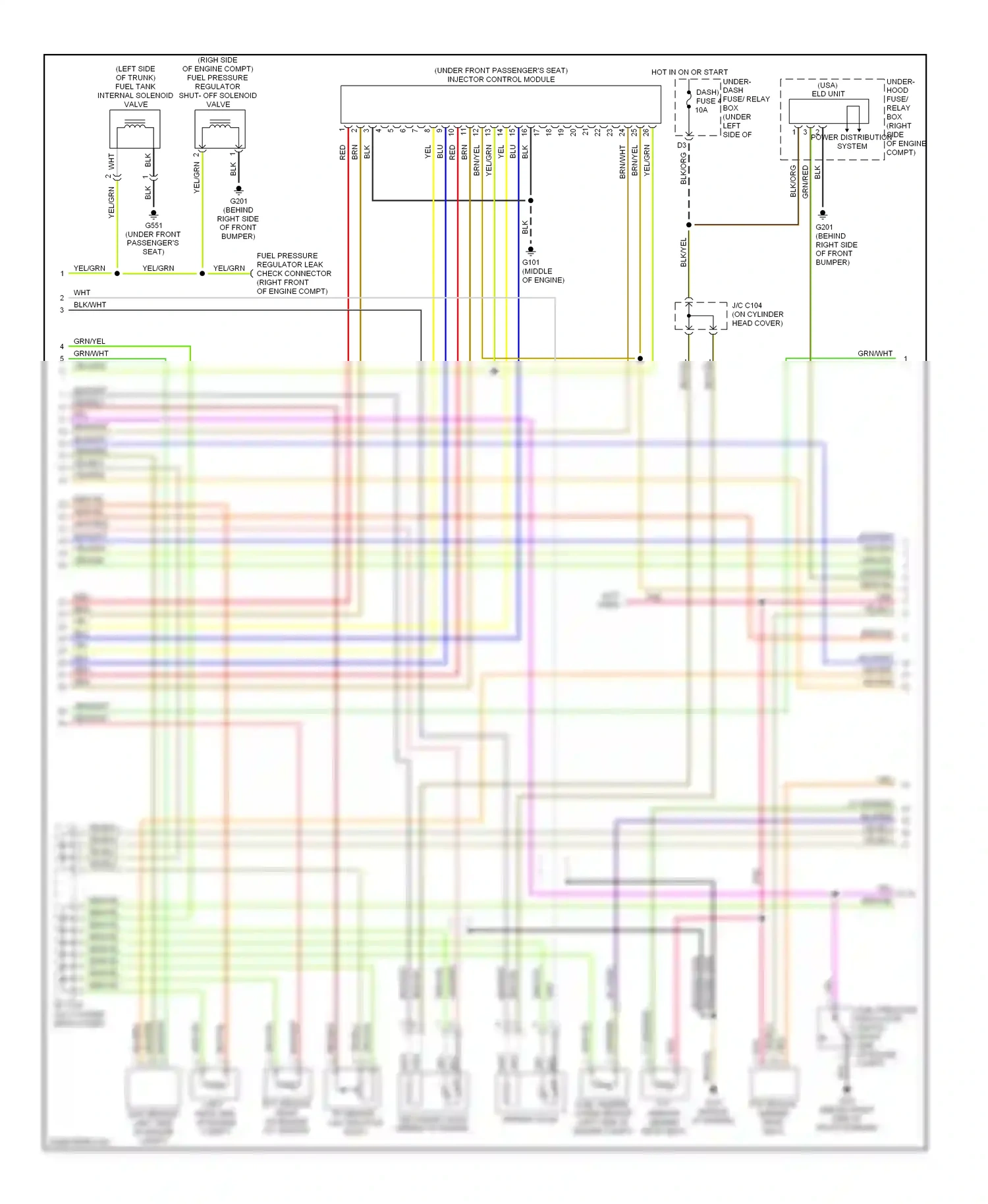 Wiring diagram power distribution system for Honda Civic VII facelift (2003-2006) (2 of 3)
