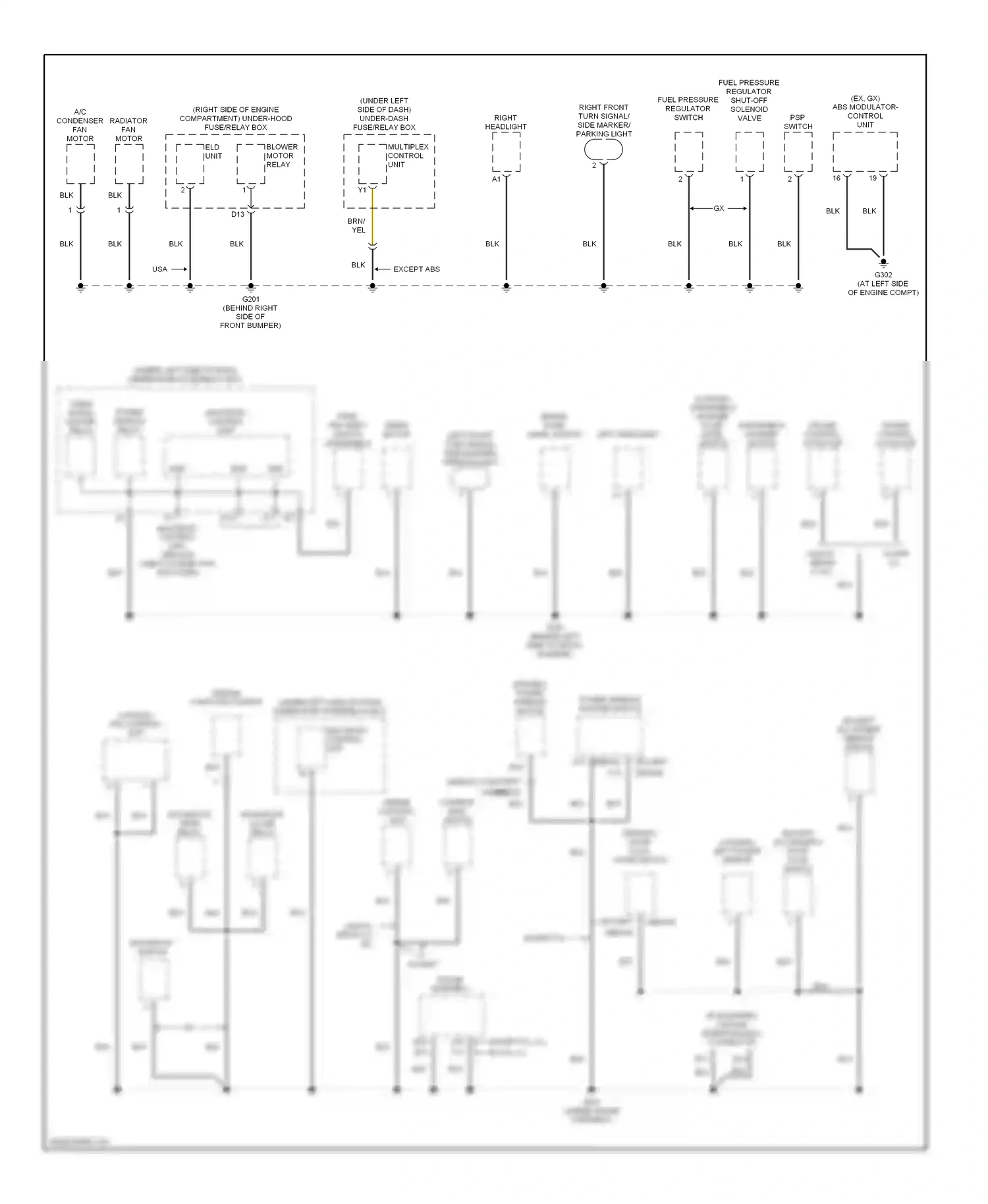 Wiring diagram psp switch for Honda Civic VII facelift (2003-2006) (1 of 1)