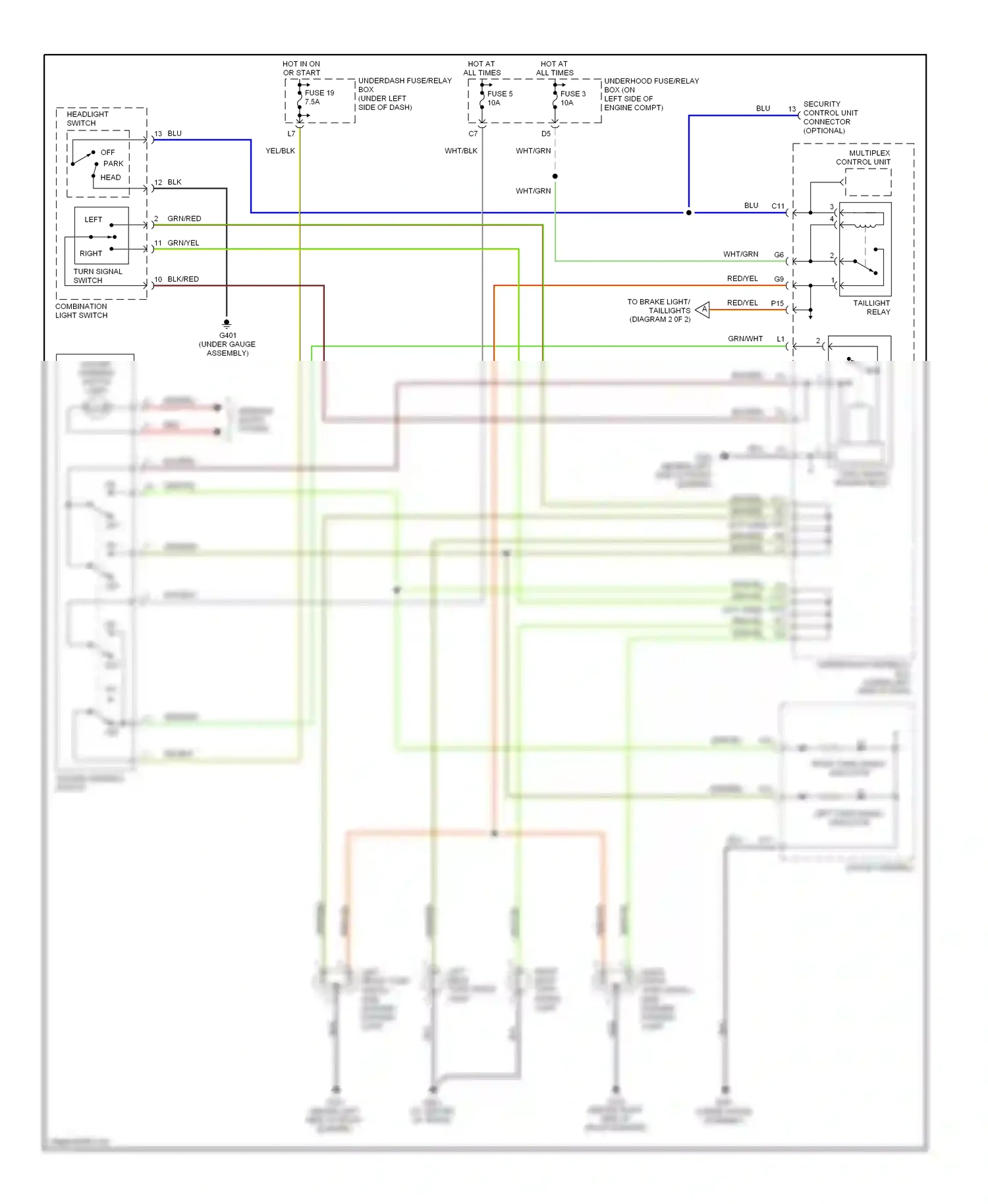 Wiring diagram red for Honda Civic VII facelift (2003-2006) (53 of 125)