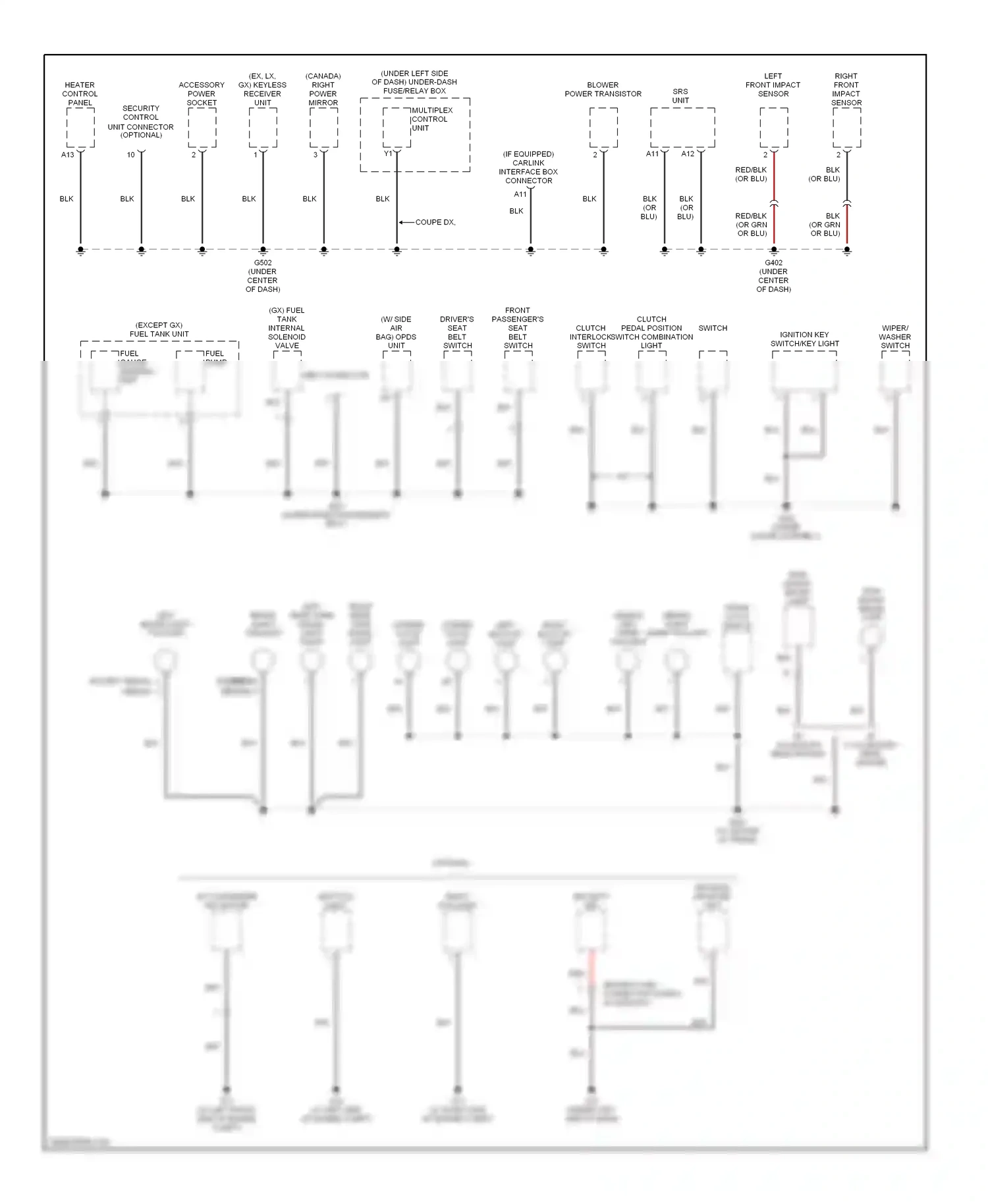 Wiring diagram red/blk for Honda Civic VII facelift (2003-2006) (24 of 55)