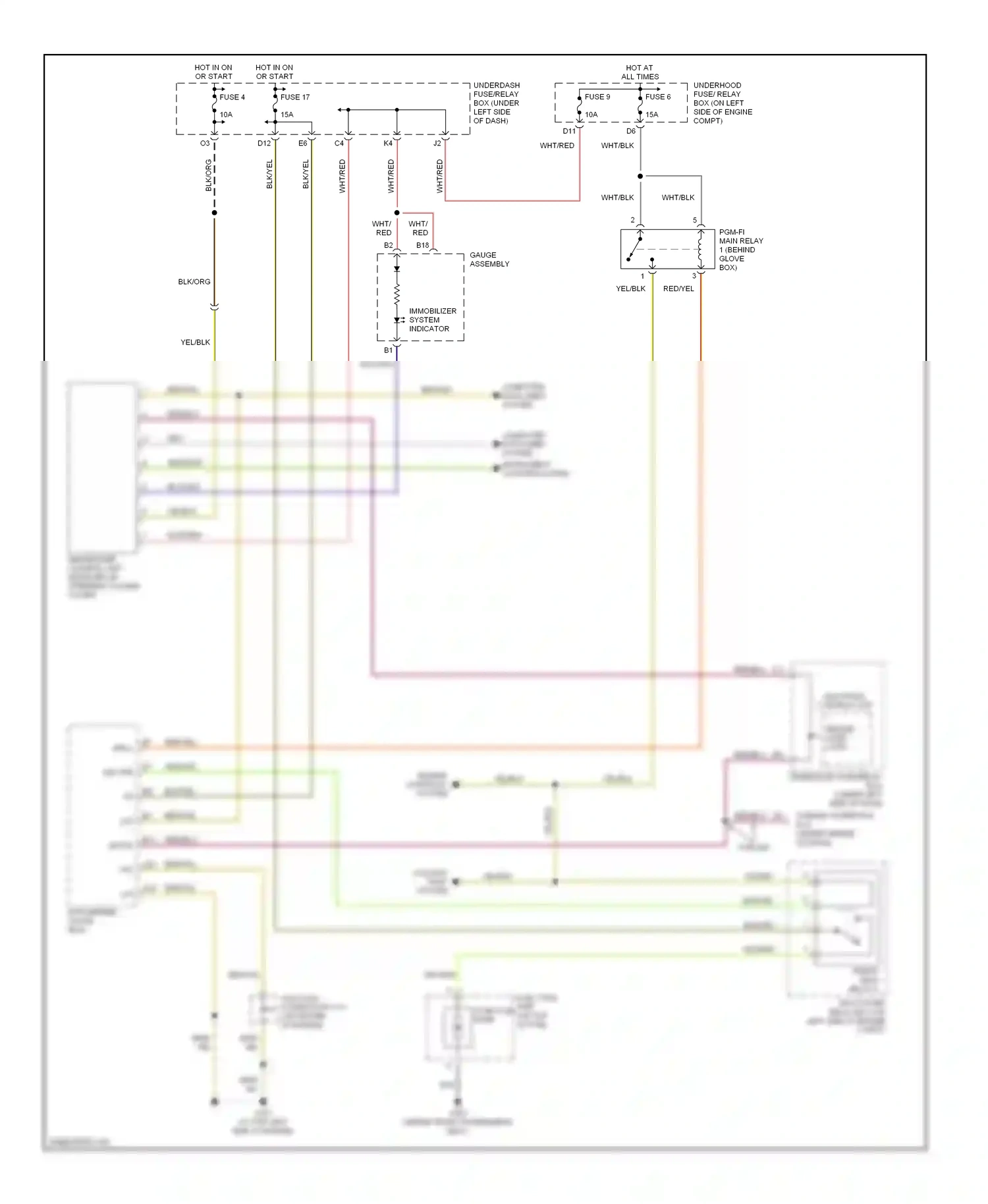 Wiring diagram red/blu for Honda Civic VII facelift (2003-2006) (8 of 59)