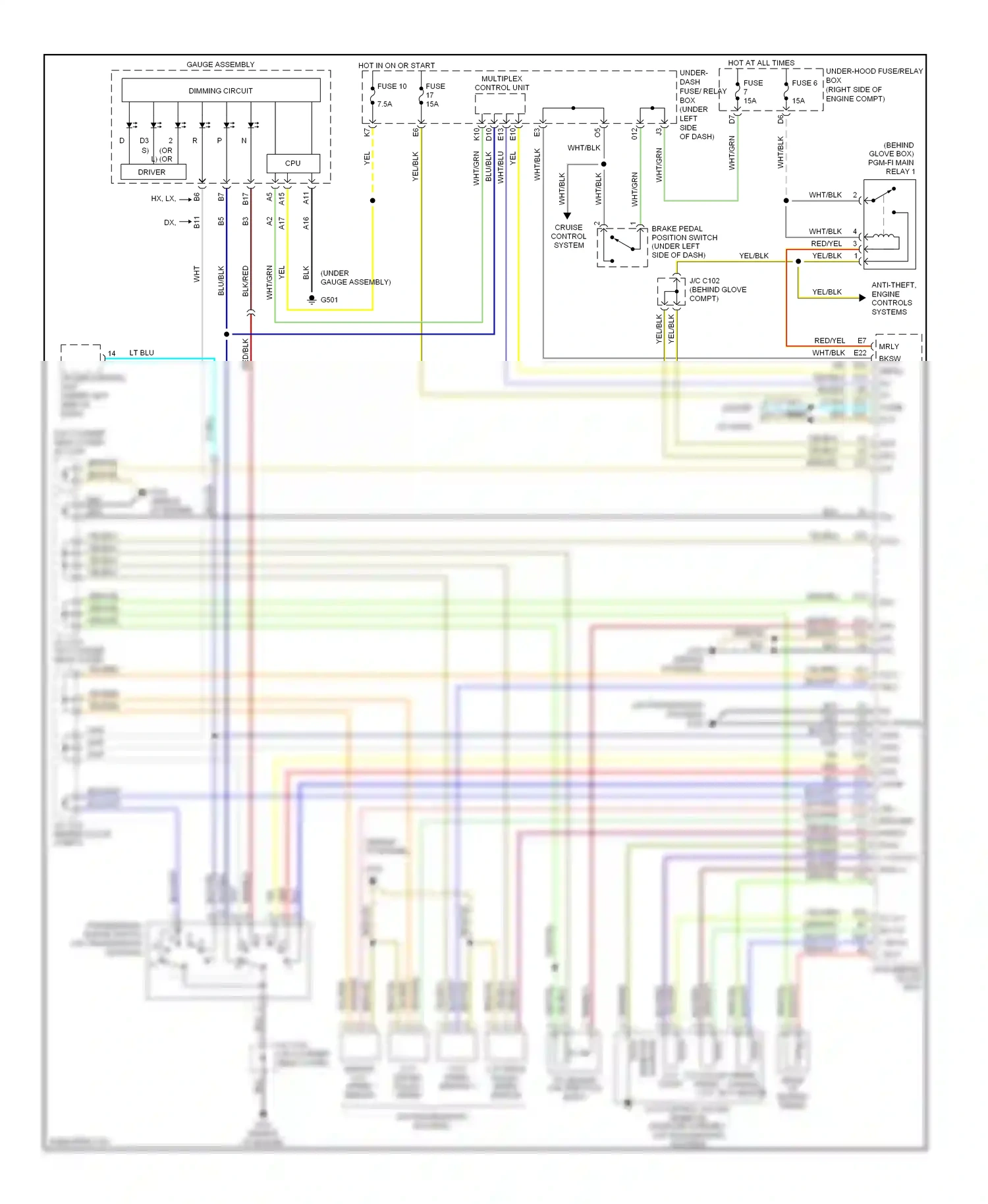 Wiring diagram red/blu for Honda Civic VII facelift (2003-2006) (52 of 59)
