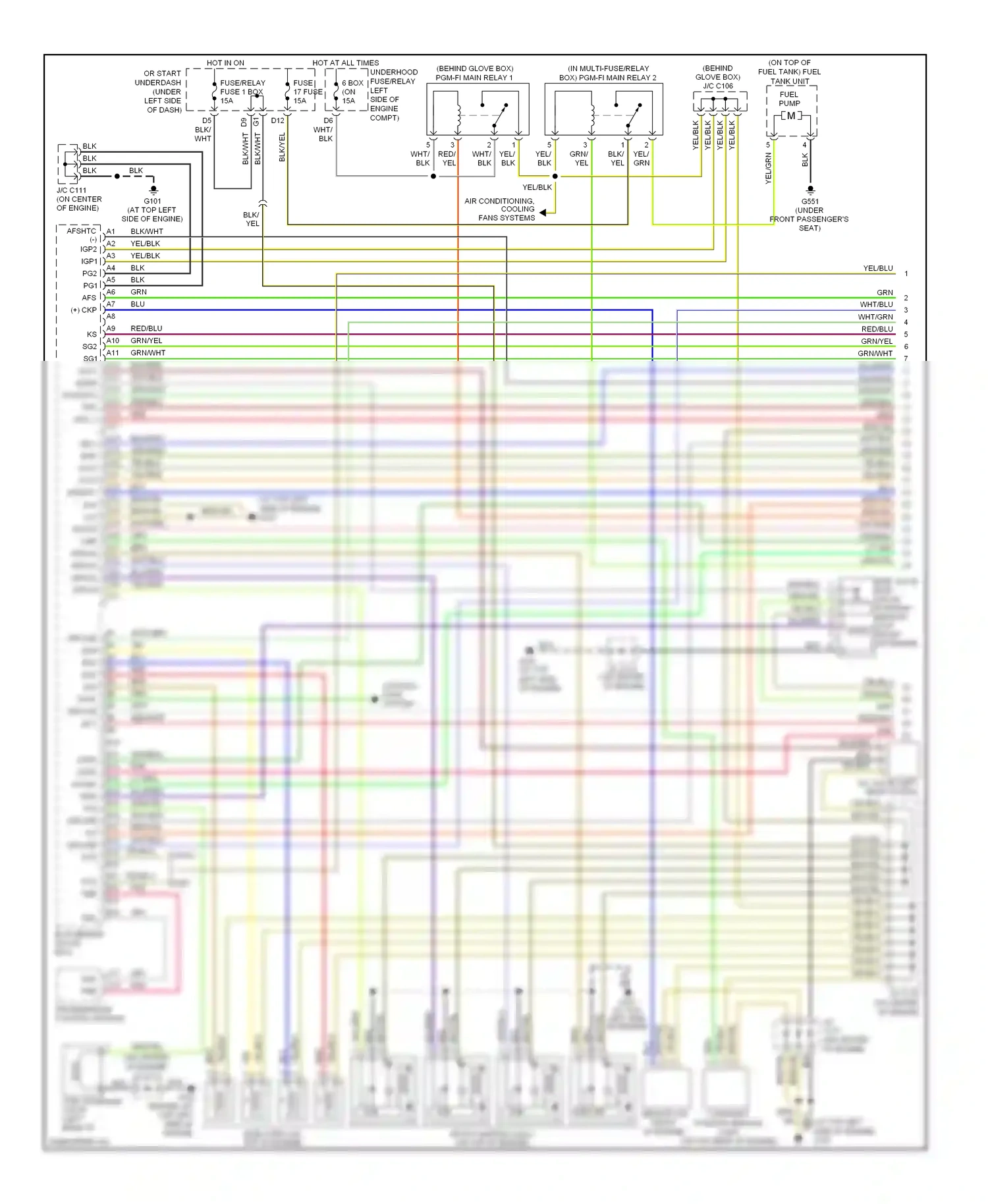 Wiring diagram transmission control module for Honda Civic VII facelift (2003-2006) (4 of 6)