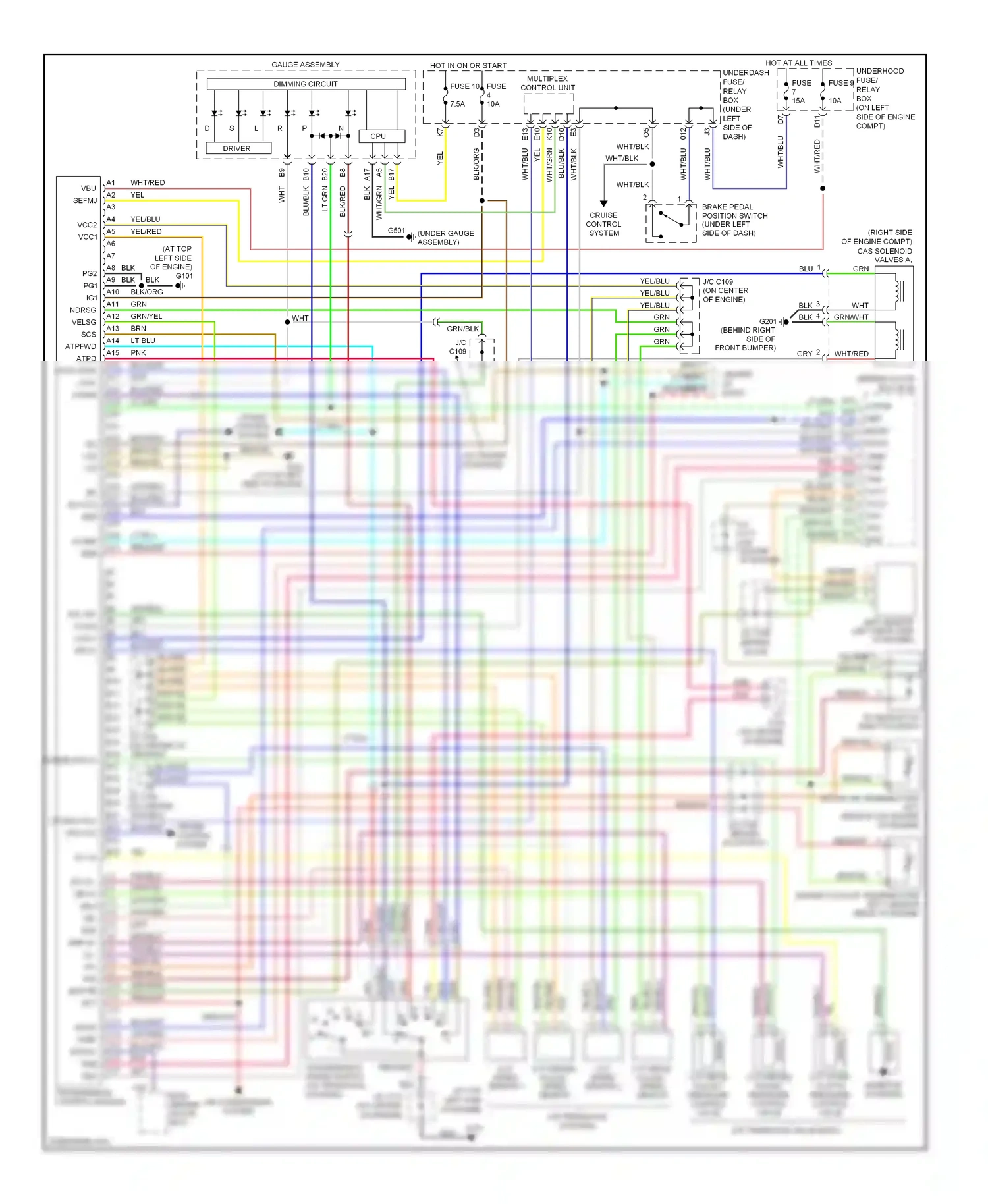 Wiring diagram transmission control module for Honda Civic VII facelift (2003-2006) (1 of 6)