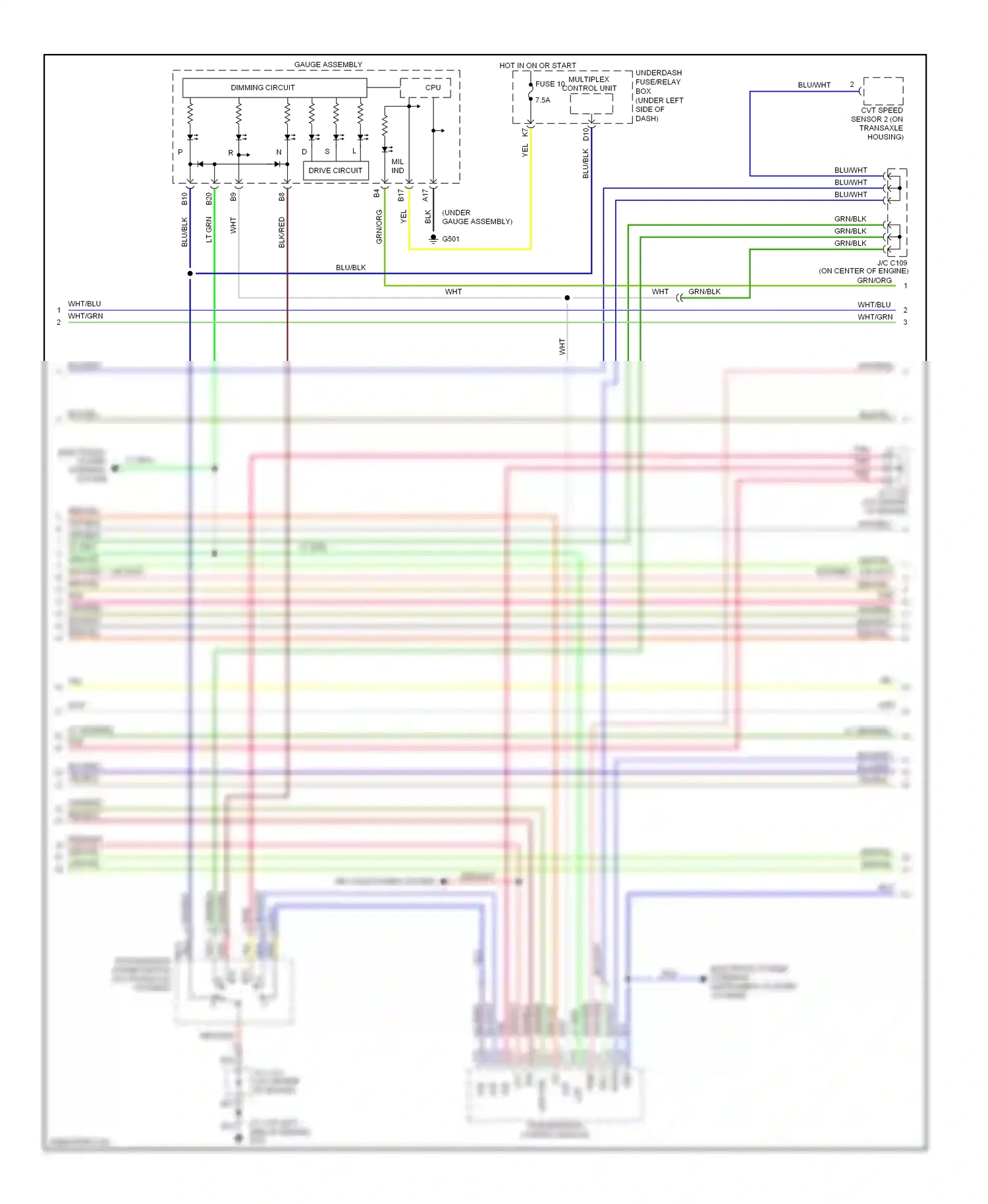 Wiring diagram transmission control module for Honda Civic VII facelift (2003-2006) (5 of 6)